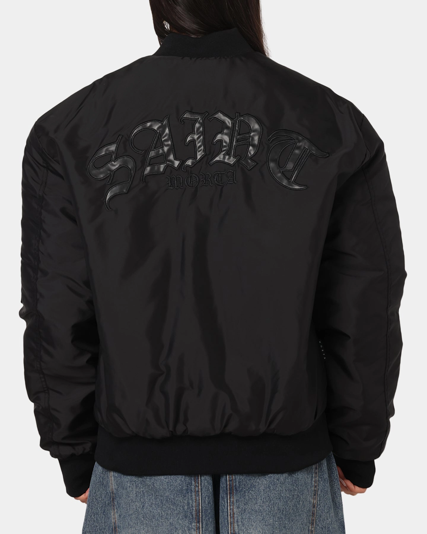 Saint Morta Gothic Noir Bomber Jacket Black Compression Packed Design Fearlessness