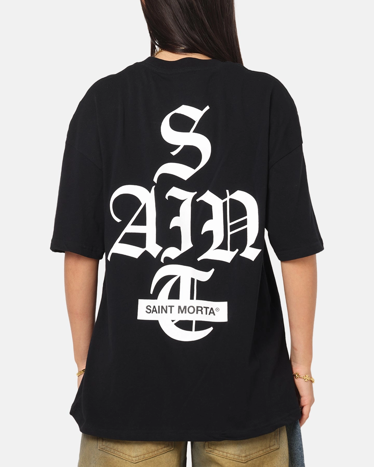 Saint Morta Gothic Stack T-Shirt Black Comfy Vibes