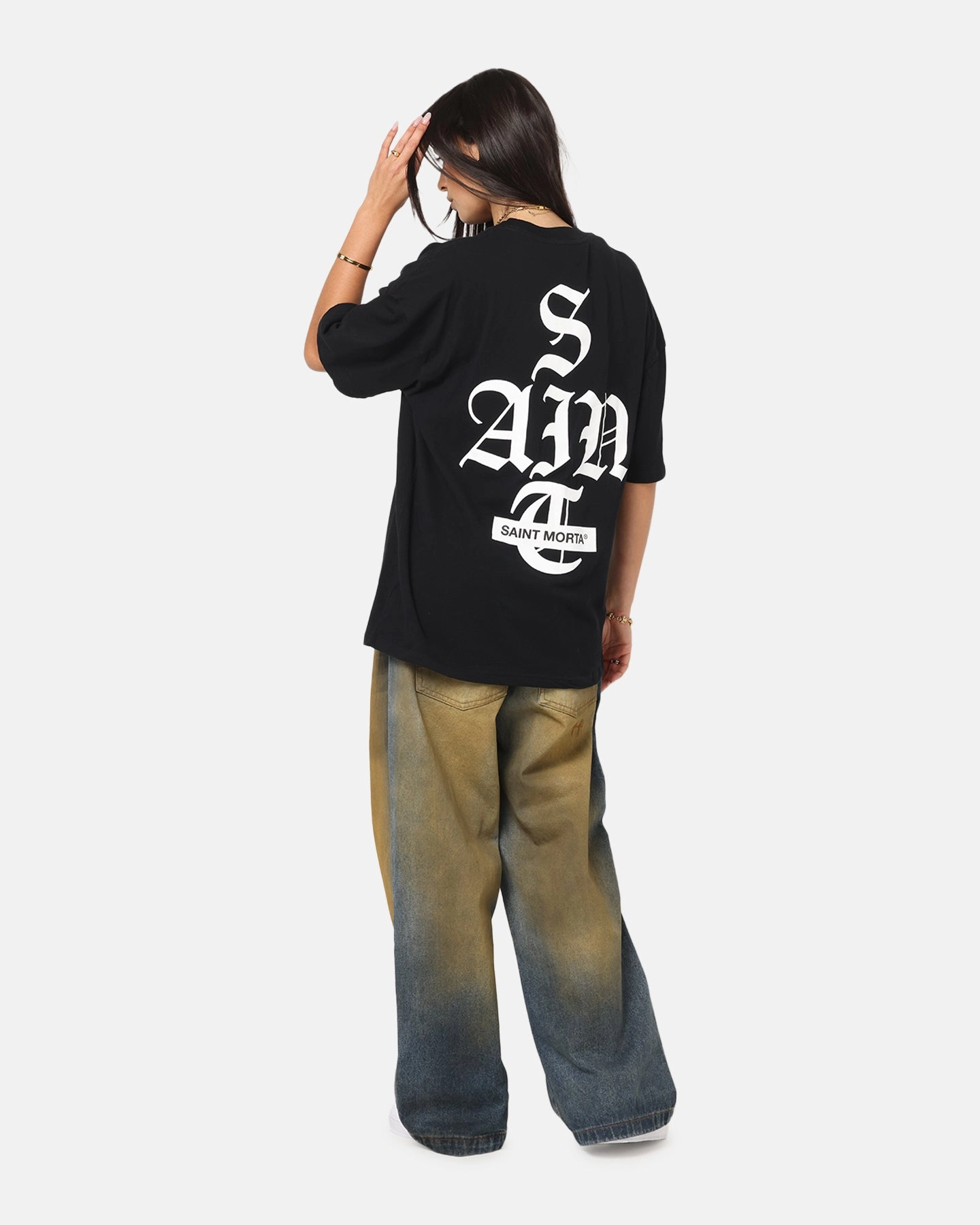 Saint Morta Gothic Stack T-Shirt Black Sleeveless