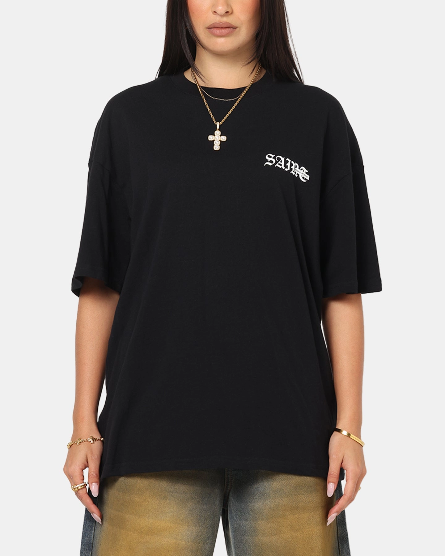 Weekend Smart Saint Morta Gothic Stack T-Shirt Black