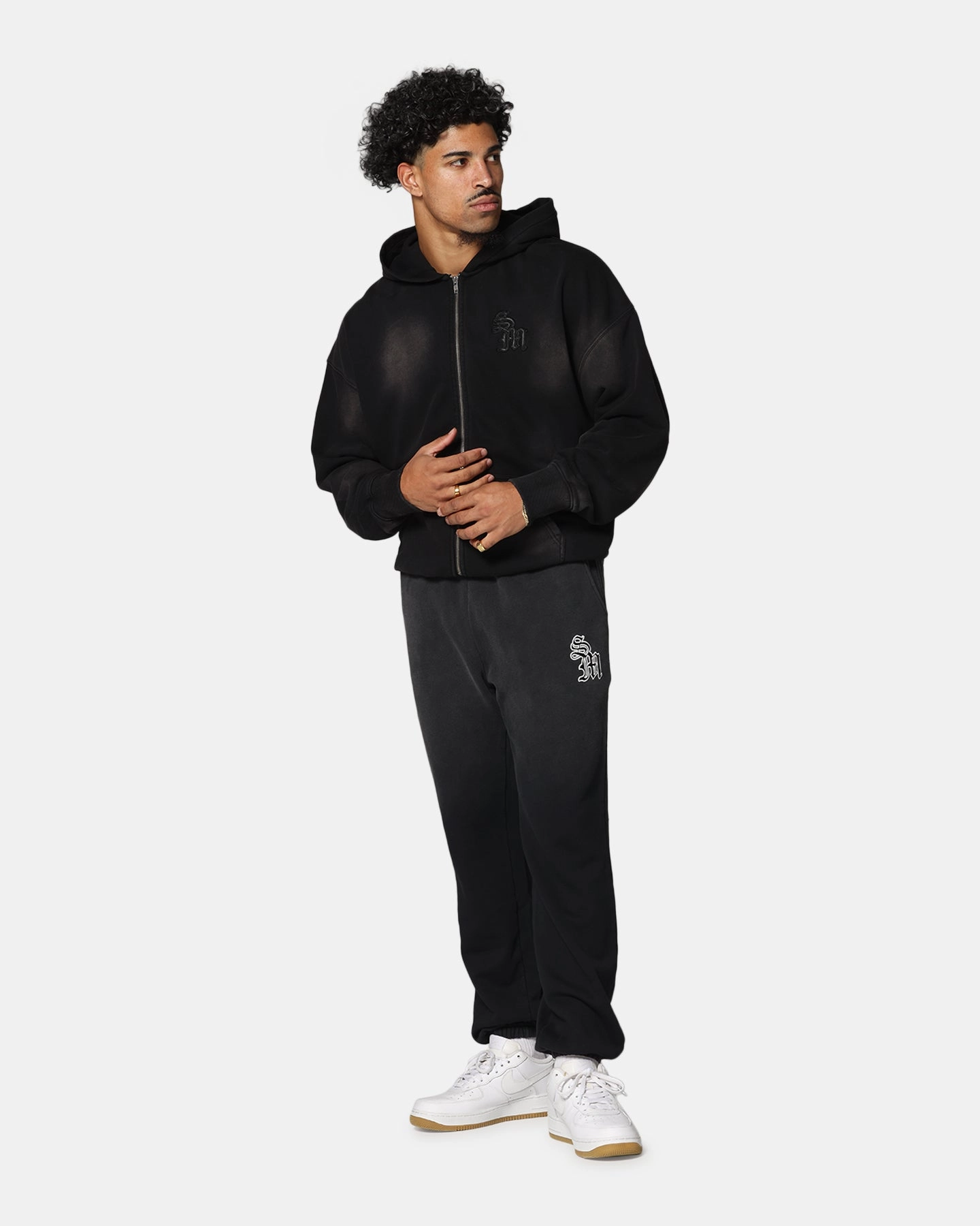 Trendy Wear Urban appeal Saint Morta Gothic Sweatpants Sunfade Black