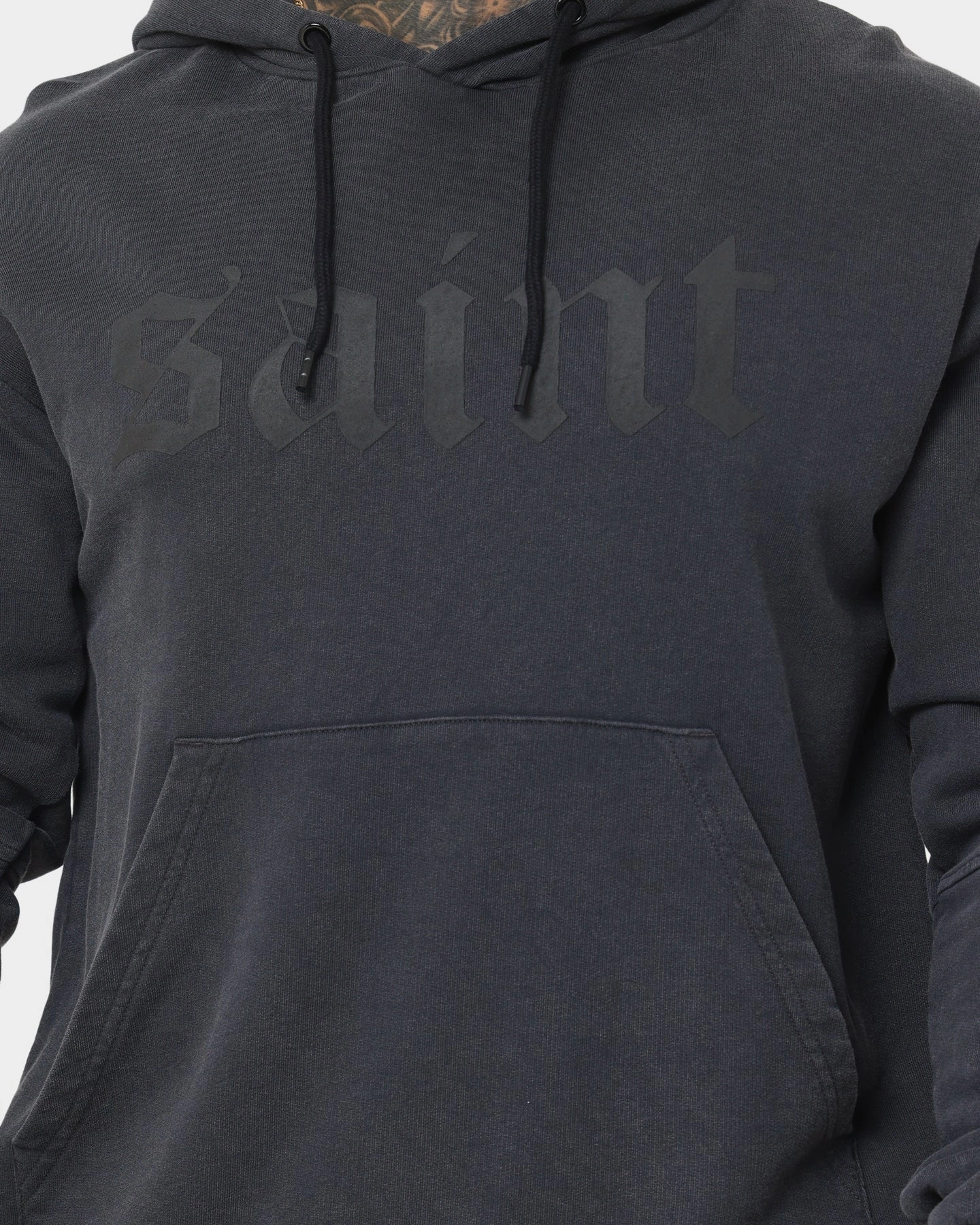 Saint Morta Gothica New Age Hoodie Vintage Black Headband Zippered Pocket Design