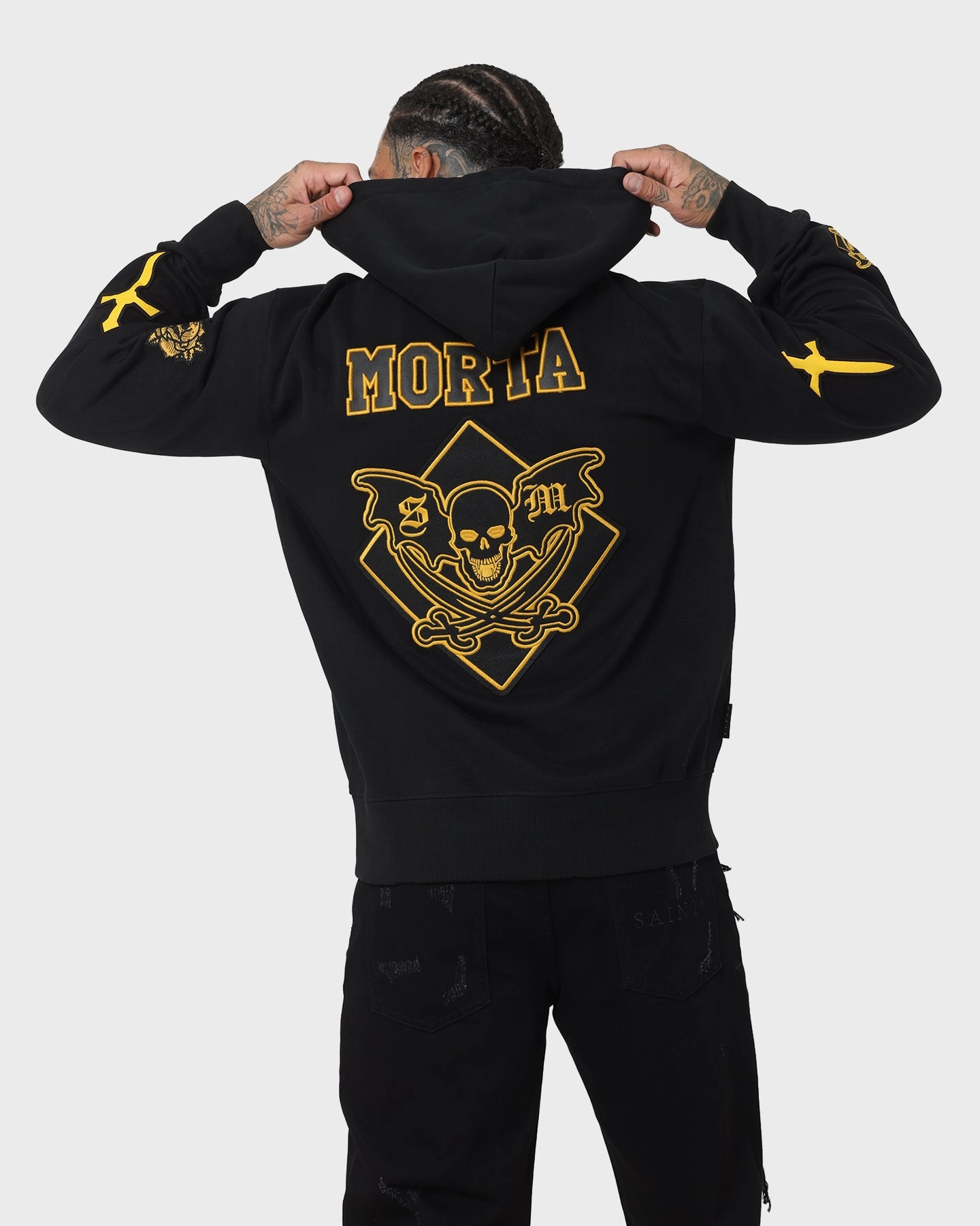 Saint Morta Graveyard Hoodie Black/Gold thrift - store find