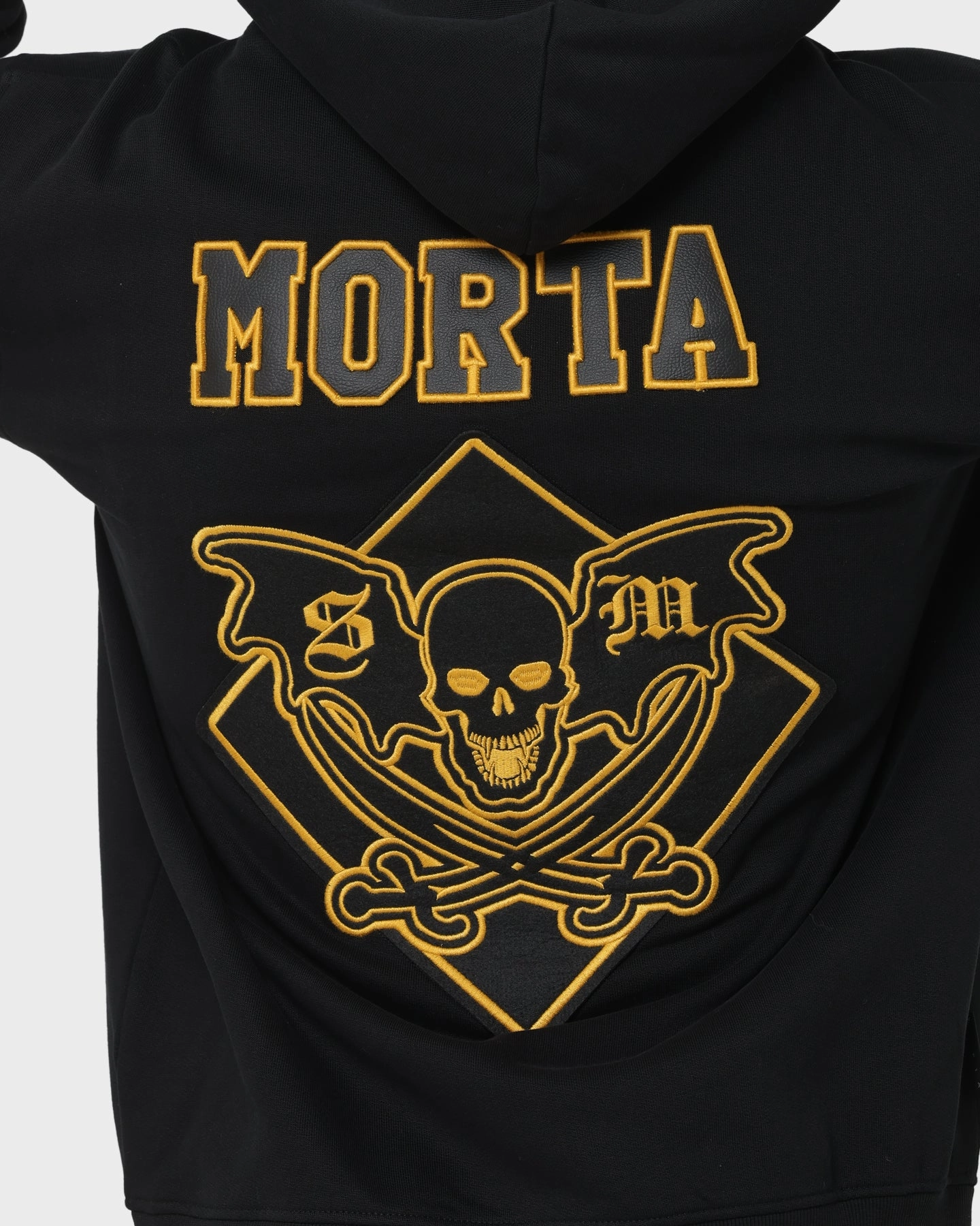 Saint Morta Graveyard Hoodie Black/Gold Eco Friendly Textile Noise Reducing Zippers