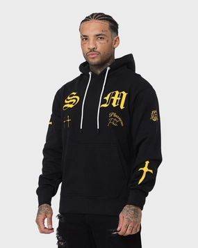 Saint Morta Graveyard Hoodie Black/Gold Packable Feature Aim