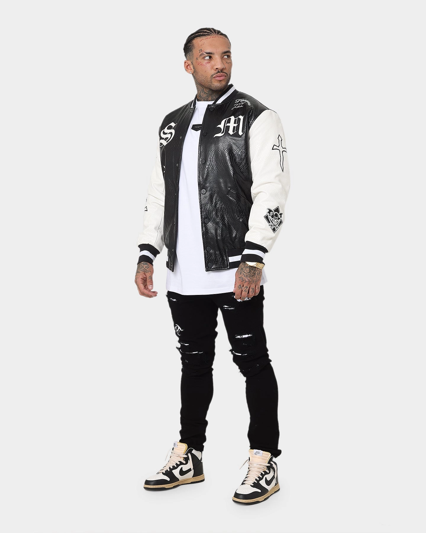 Compression Packed Design Saint Morta Graveyard Reptile Jacket Black/White