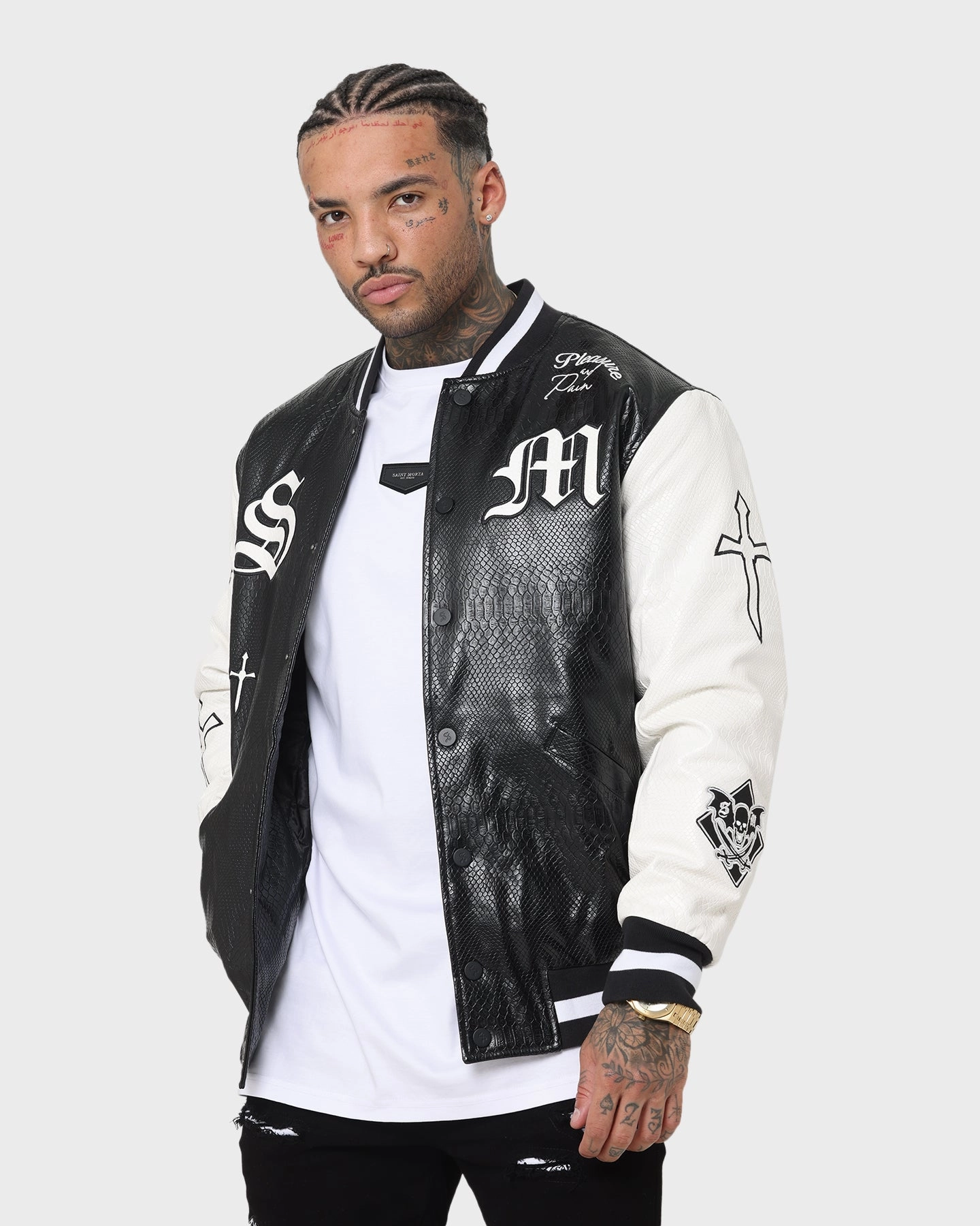 Saint Morta Graveyard Reptile Jacket Black/White Calendar Eyeliner