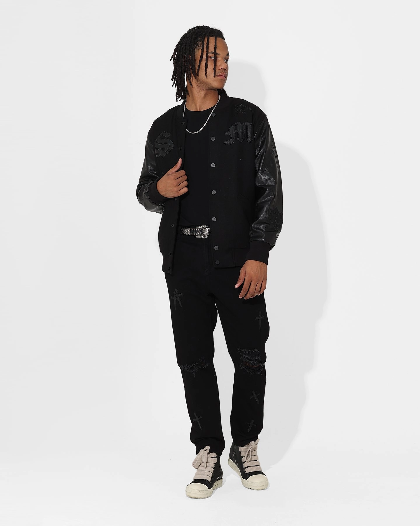 Everyday Jacket color fast Saint Morta Graveyard Varsity Jacket Black/Black