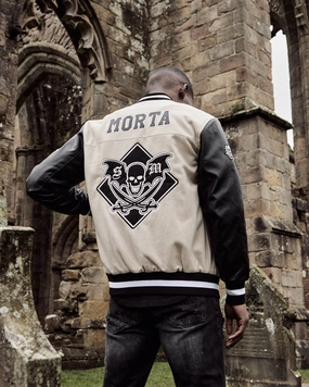 Saint Morta Graveyard Varsity Jacket Stone/Black Party rainy