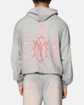 Stretchable Fabric Dynamic Muscle Support Saint Morta Hardcore Boxy Hoodie Sunfade Grey