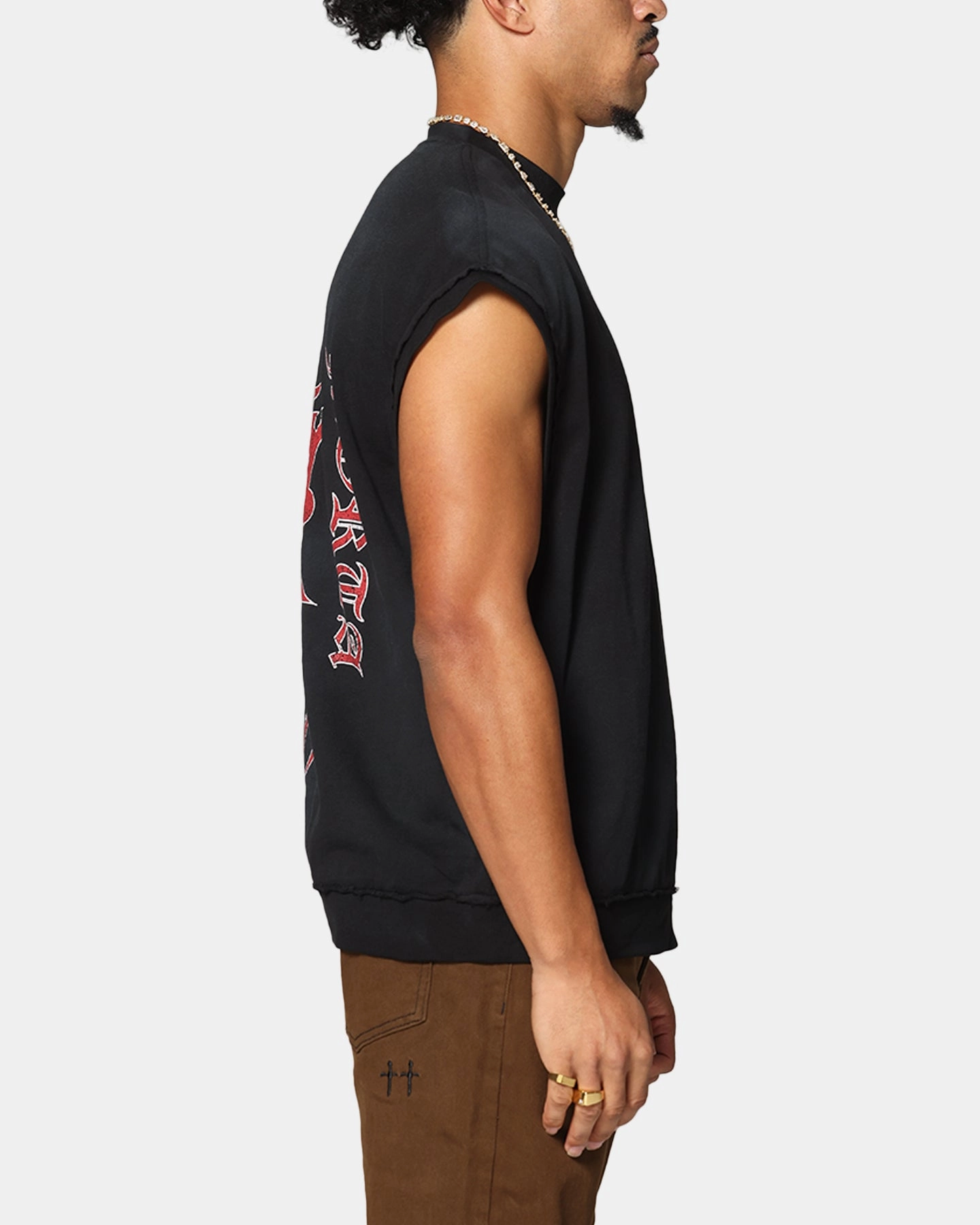 Travel Wear Saint Morta Hardcore Cut Off T-Shirt Sunfade Grey