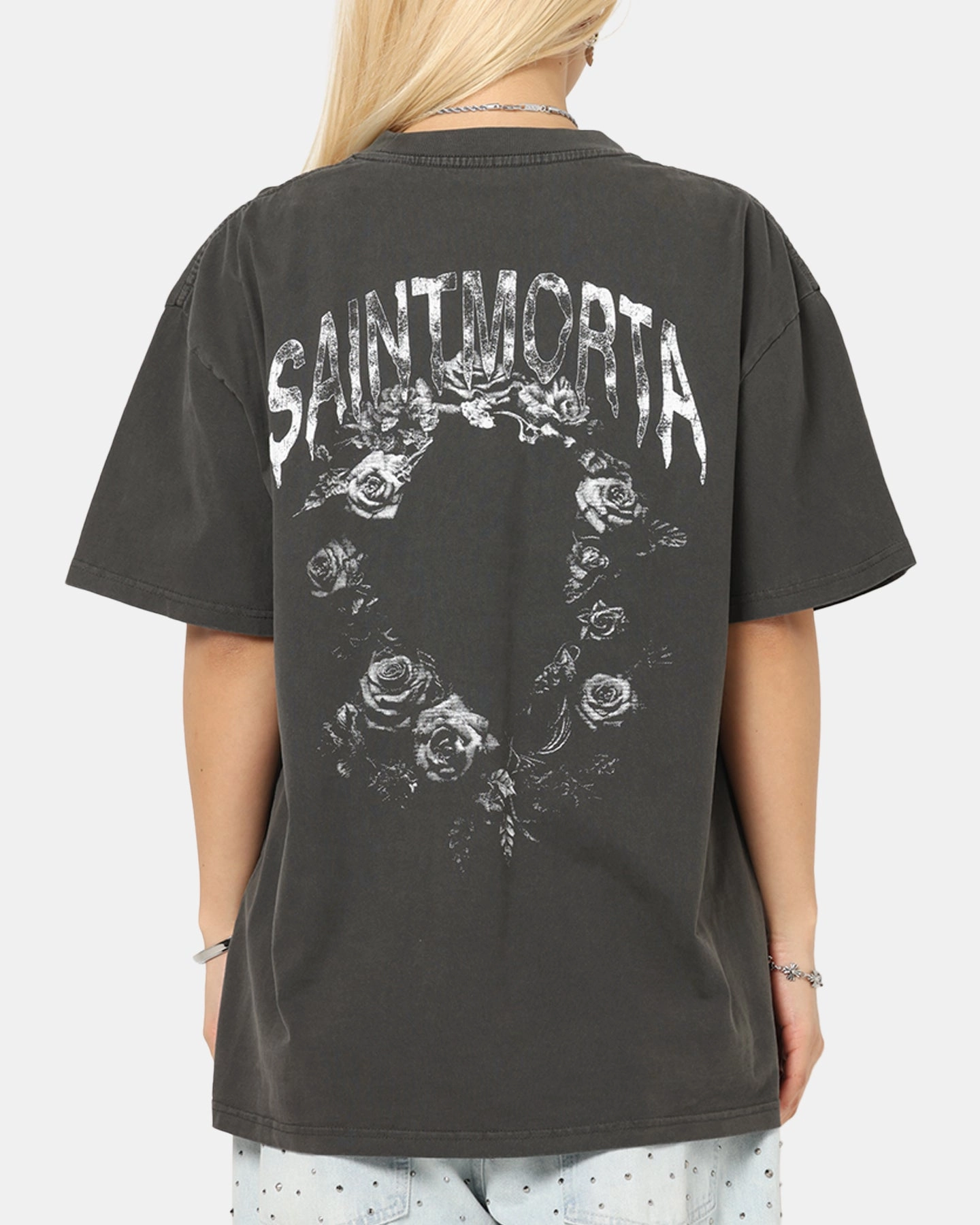 Saint Morta Heartbreak Boxy T-Shirt Black Wash Urban Smart