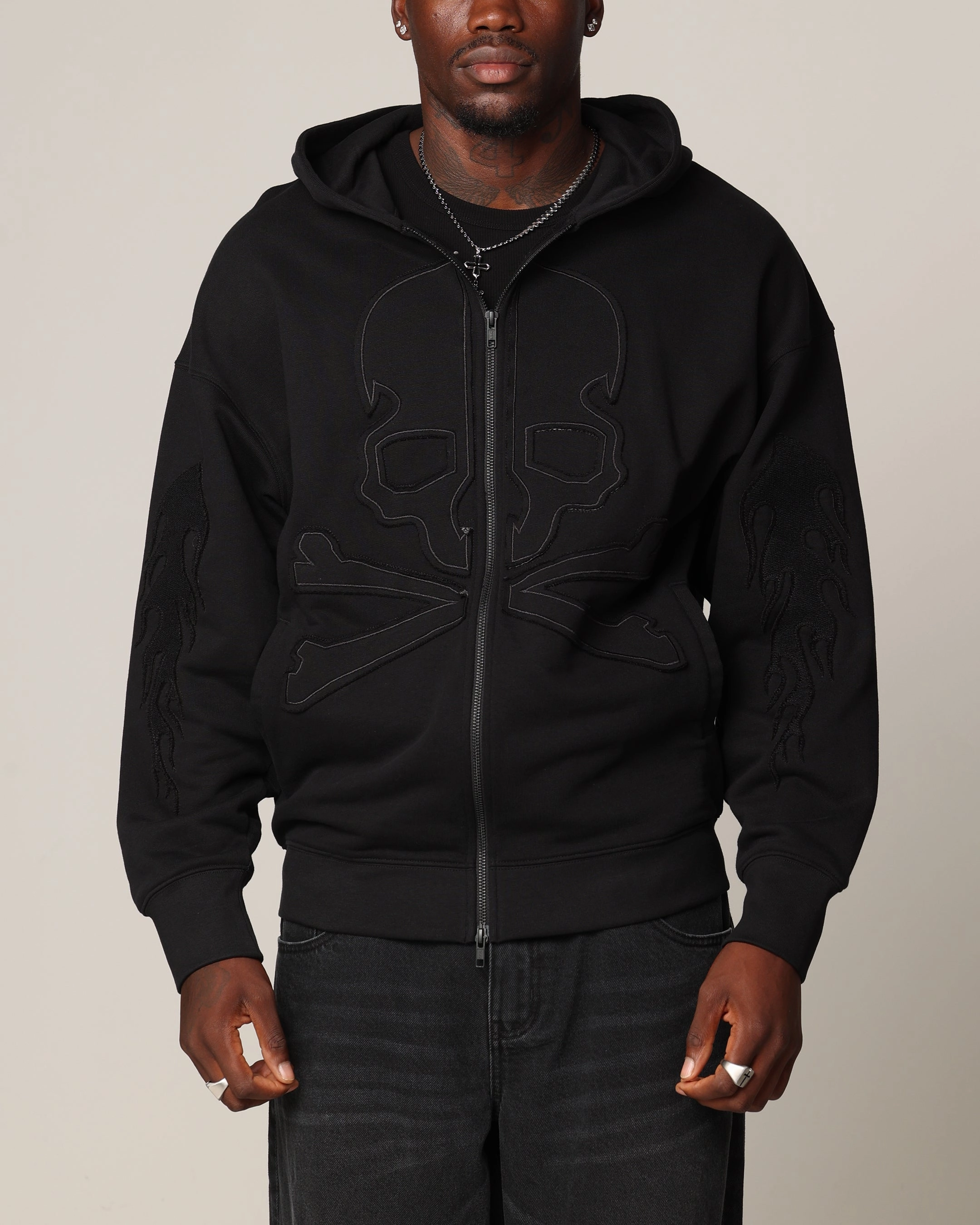 Weather Resistant Coating Saint Morta Hellfire Zip Hoodie Black