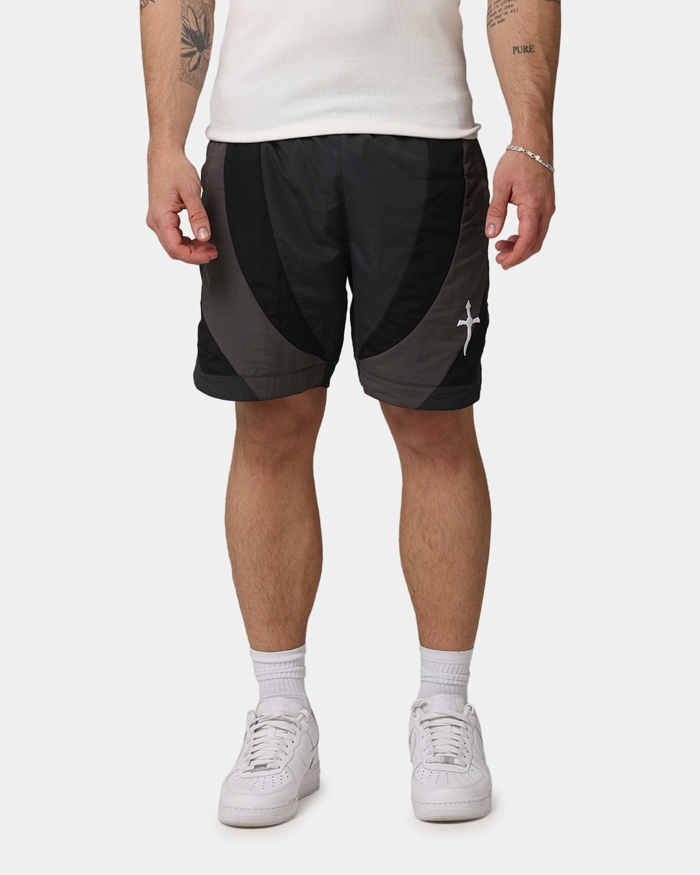 Saint Morta Holy Grail Nylon Shorts Black/Grey Cycling shorts Polyester shorts