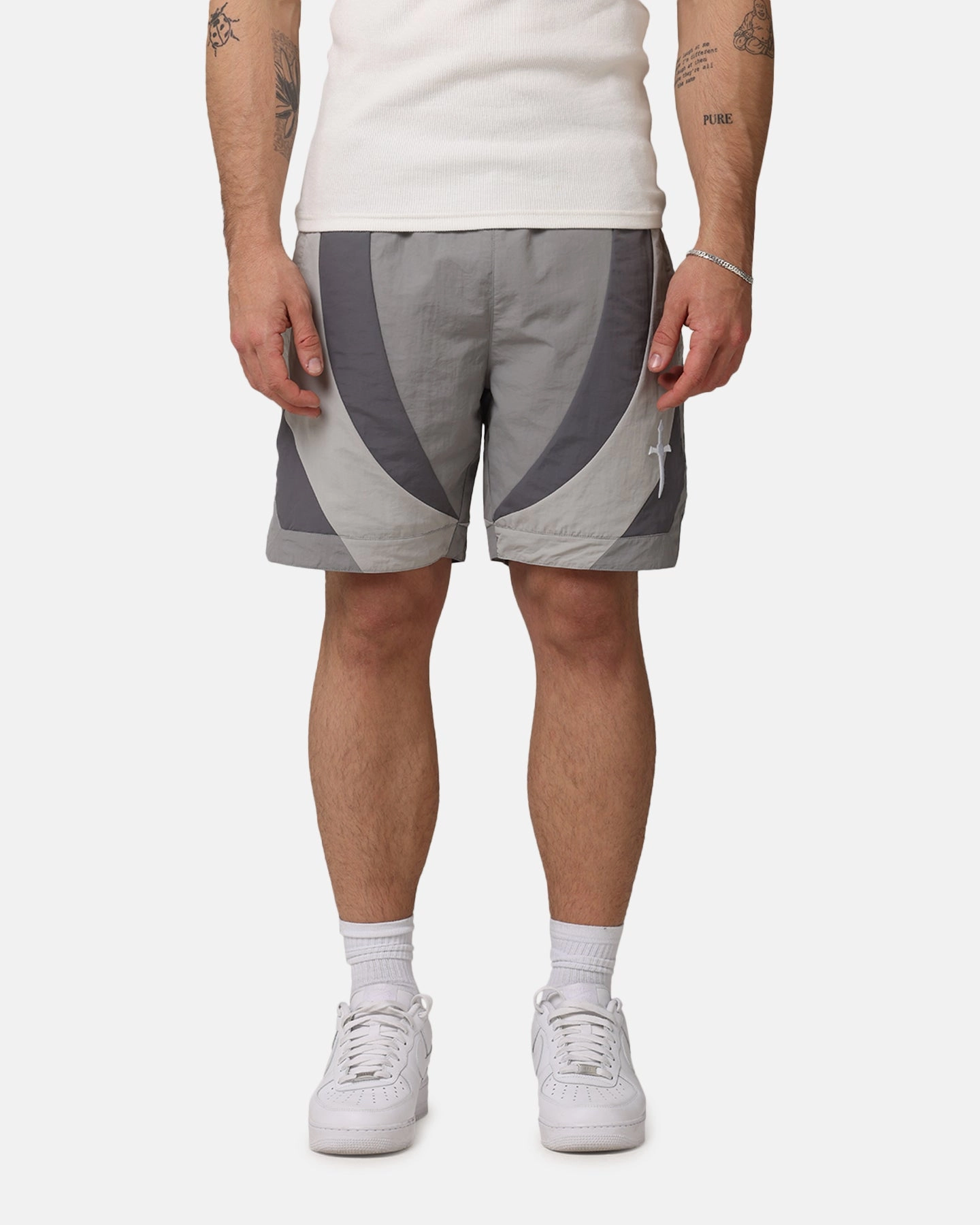 Saint Morta Holy Grail Nylon Shorts Grey Antibacterial Abrasion Resistant Hem