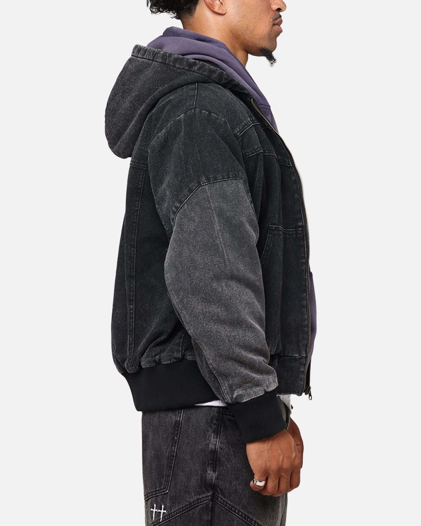 Weather resistant Chill Proof Saint Morta Hooded Workwear Jacket Black/Grey