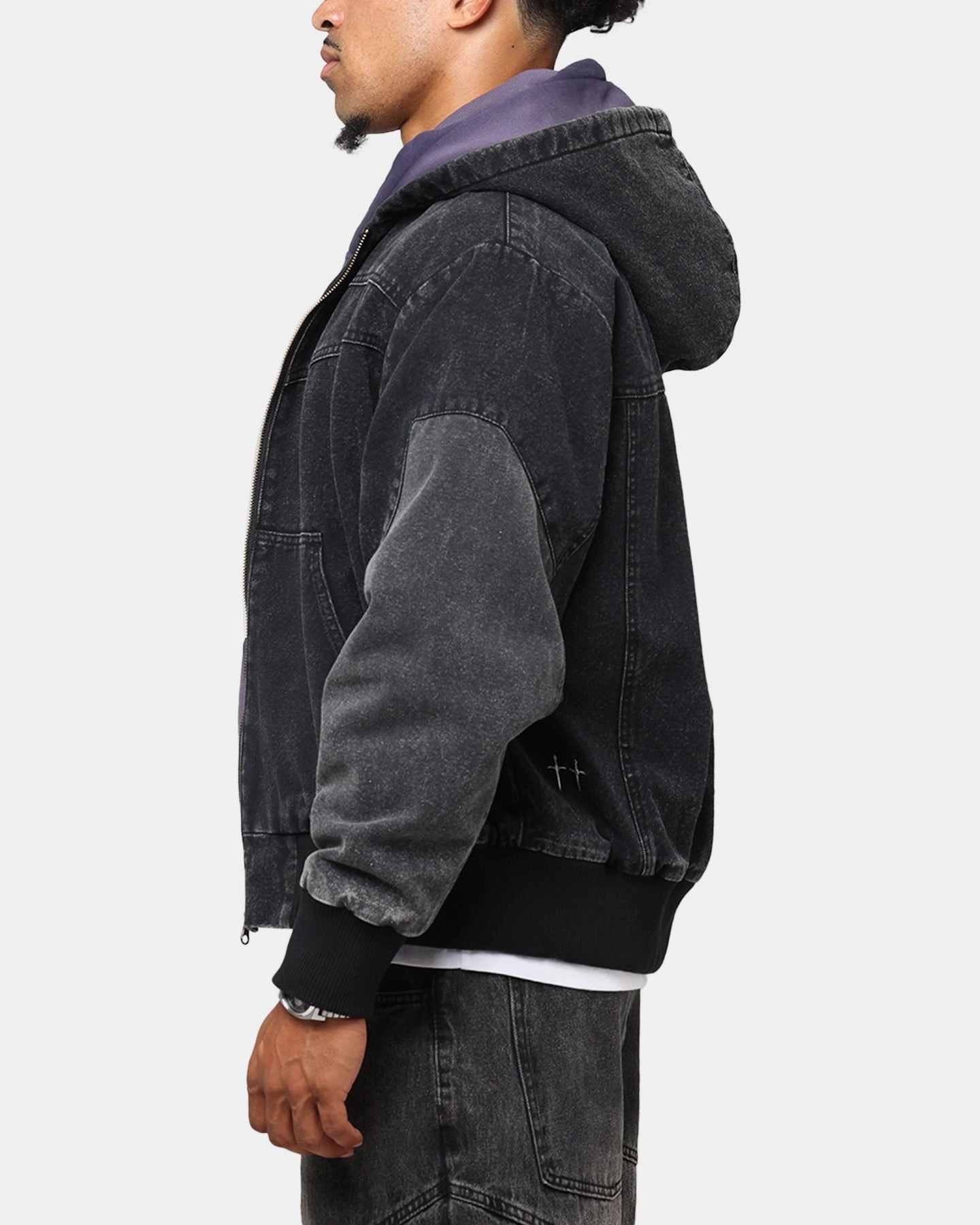 Recommend Saint Morta Hooded Workwear Jacket Black/Grey