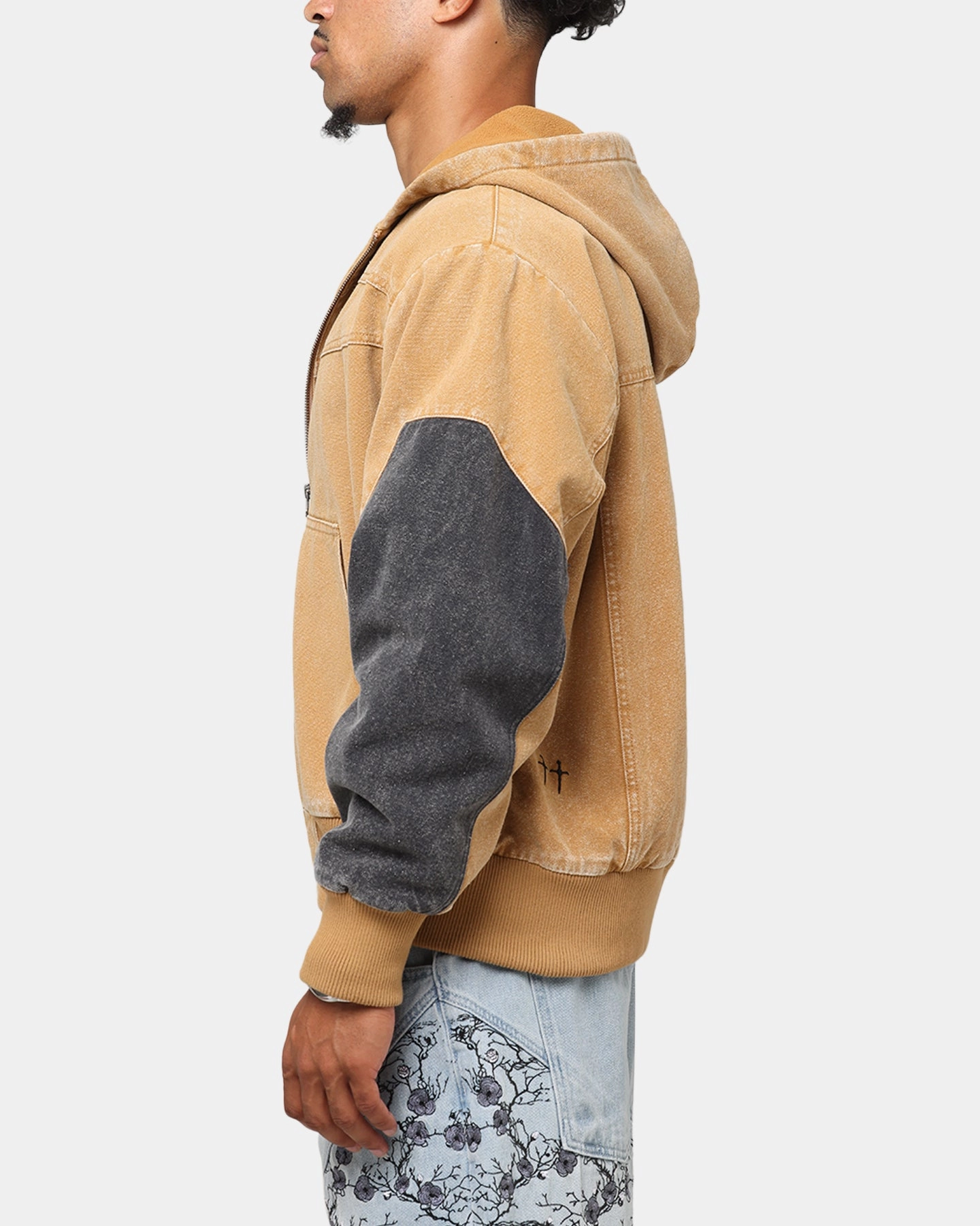 Cordlock Adjustment System Flexible Elbow Panels Saint Morta Hooded Workwear Jacket Tan/Black