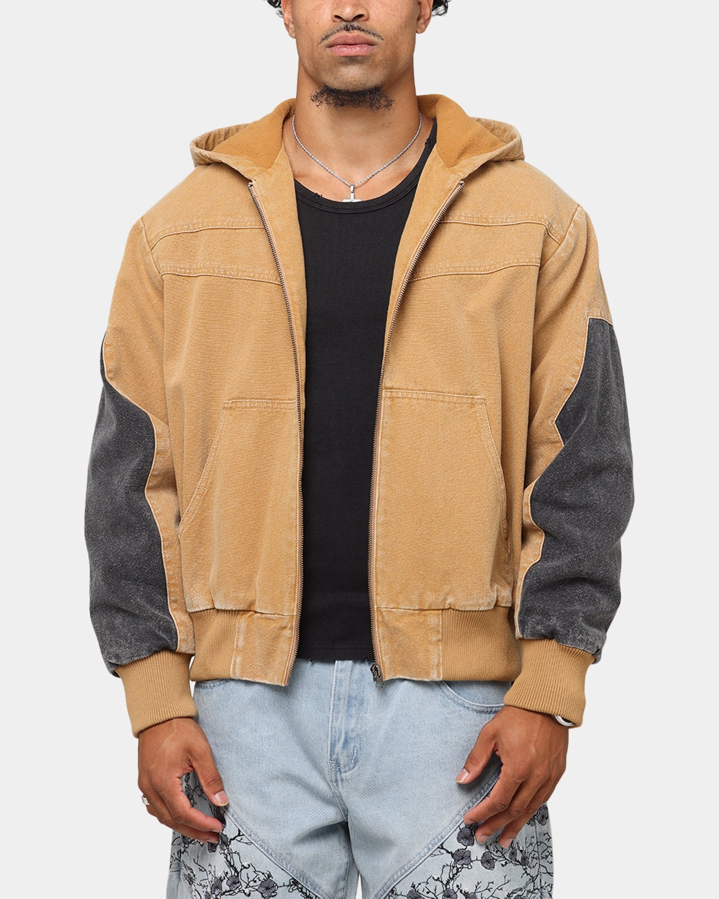 Viewpoint Nano Coated Fabric Saint Morta Hooded Workwear Jacket Tan/Black