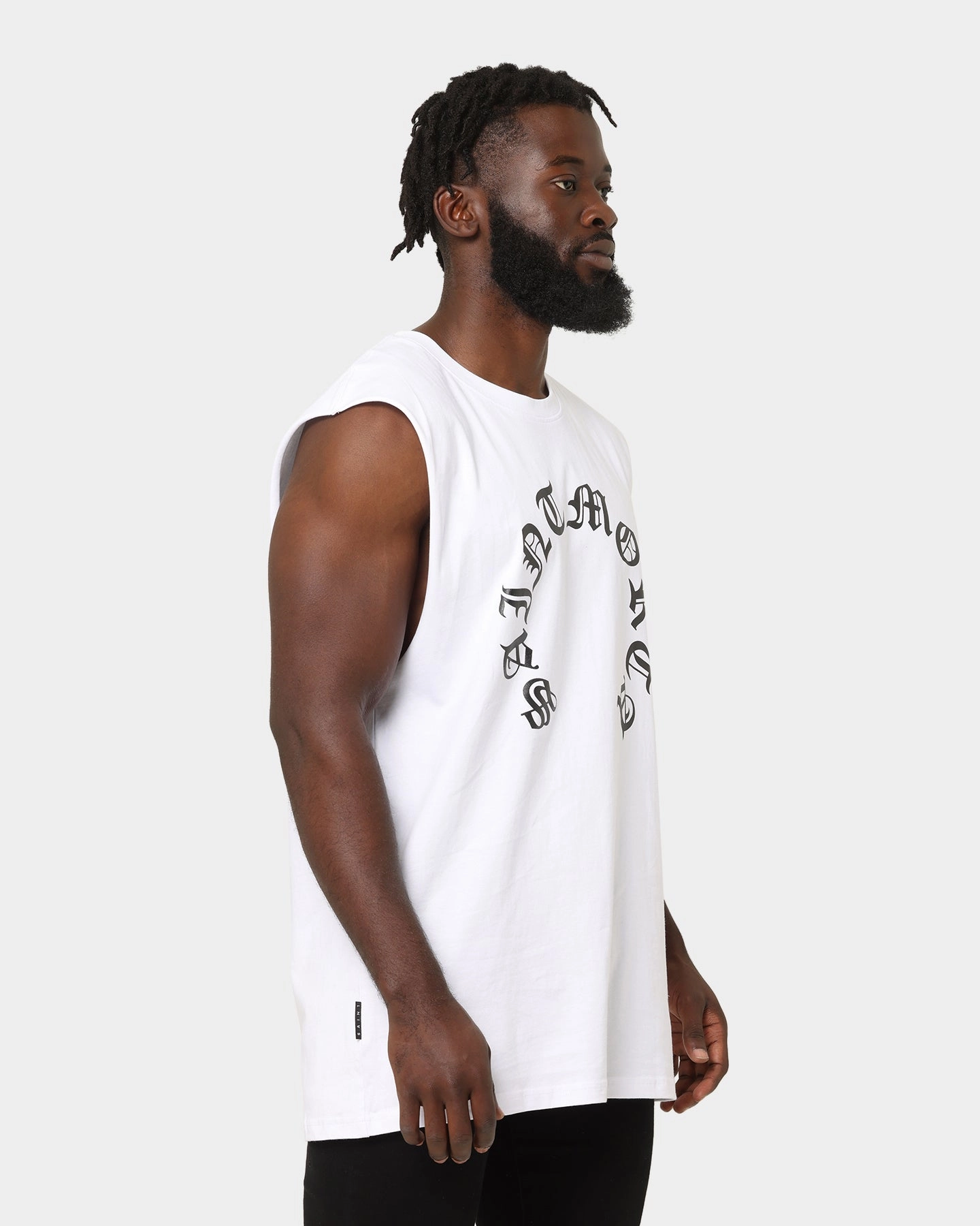 Abrasion resistant Saint Morta Humanity Oversized Muscle T-Shirt White