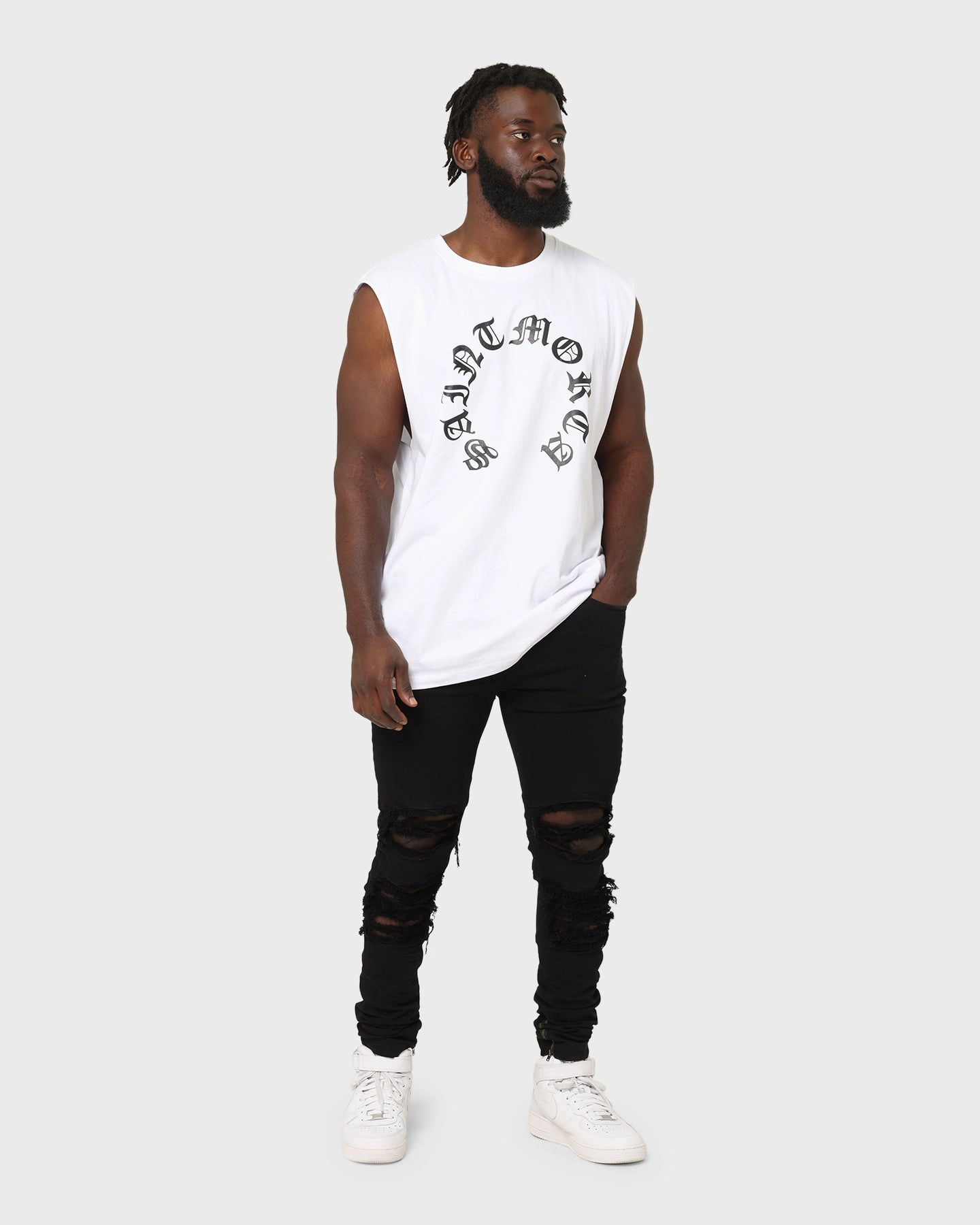 Casual Day Wear Autumn Wear Saint Morta Humanity Oversized Muscle T-Shirt White