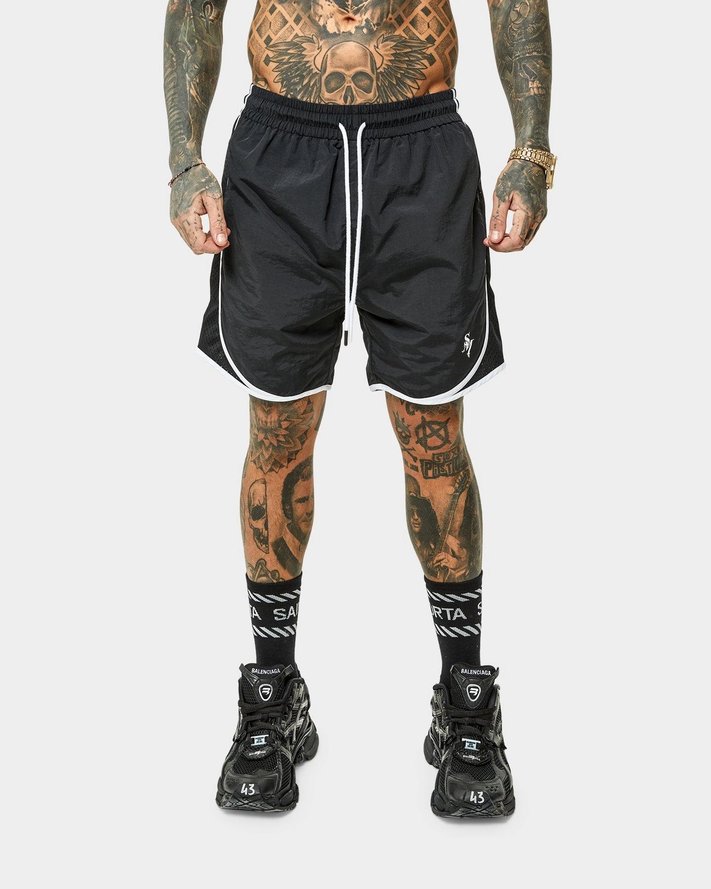 Saint Morta Icarus Vintage Running Shorts Black Windproof Design Effortless Look