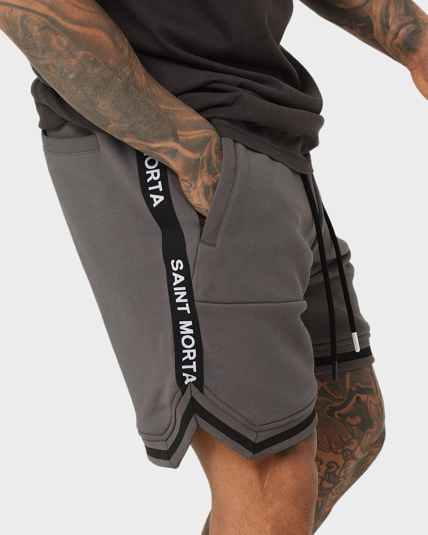 light texture Saint Morta Icon X Fleece Short Dark Grey