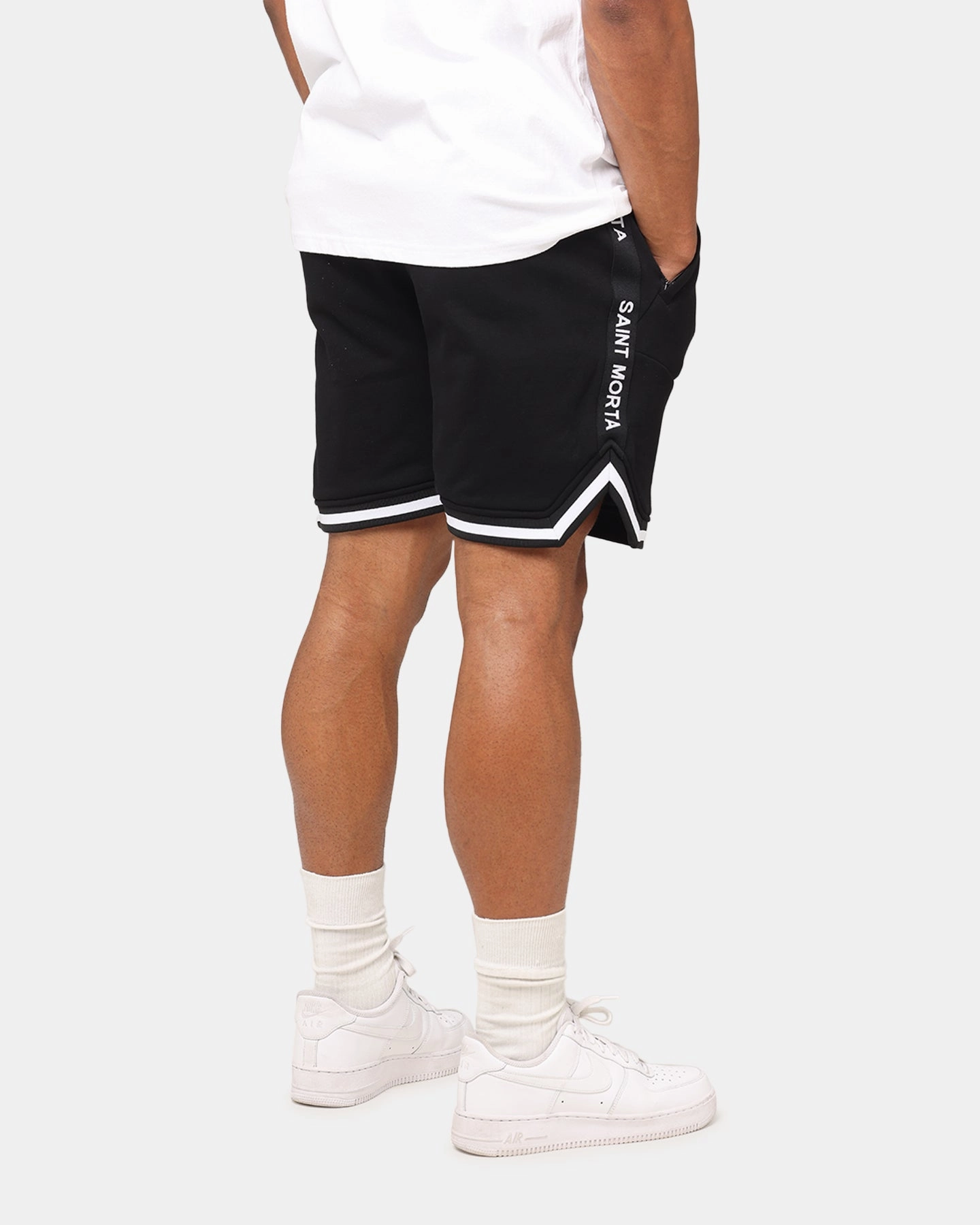 Saint Morta Icon X Fleece Shorts Black Temperature Regulating Blend Reinforced Seams
