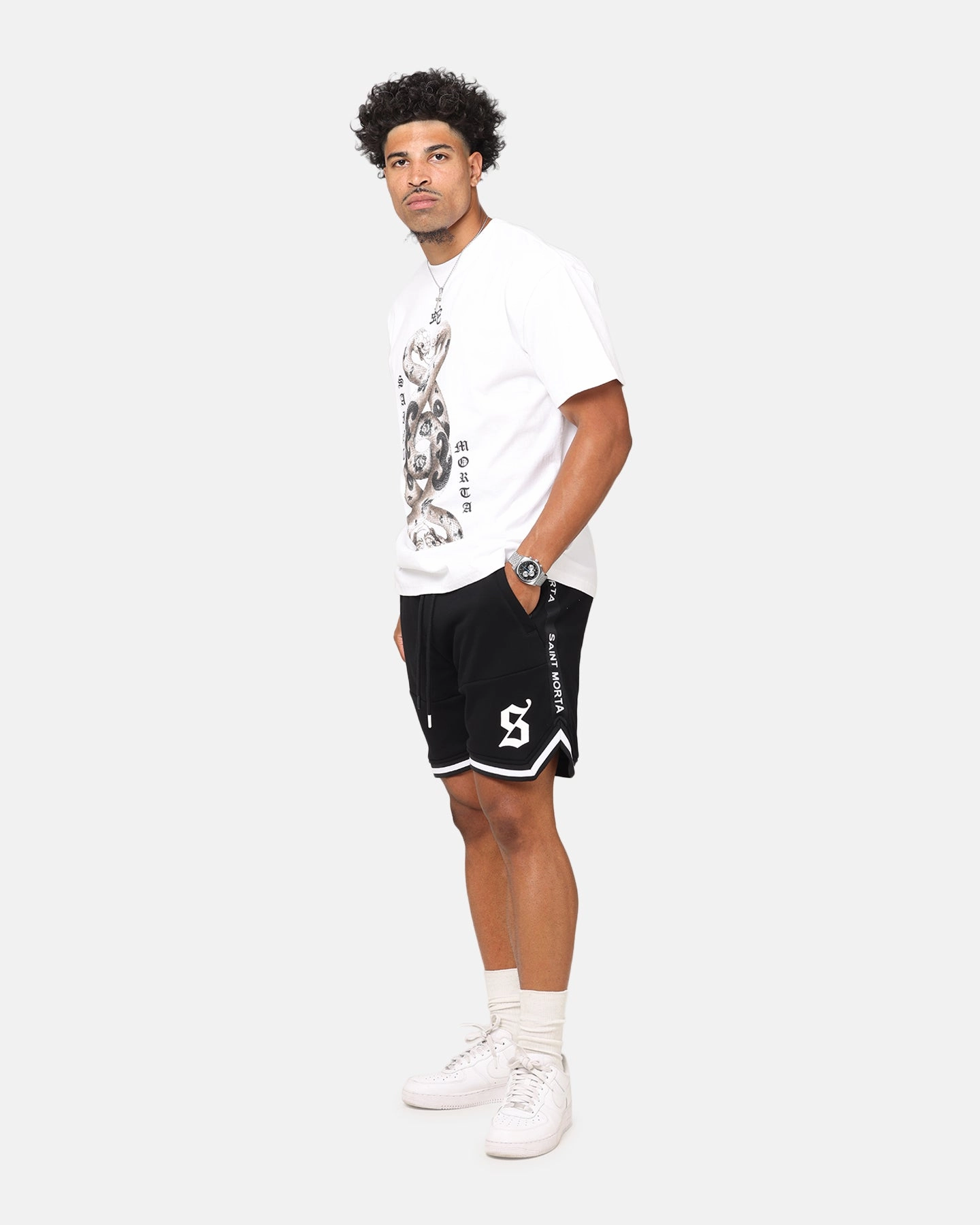 Saint Morta Icon X Fleece Shorts Black graduation season Mood Piece