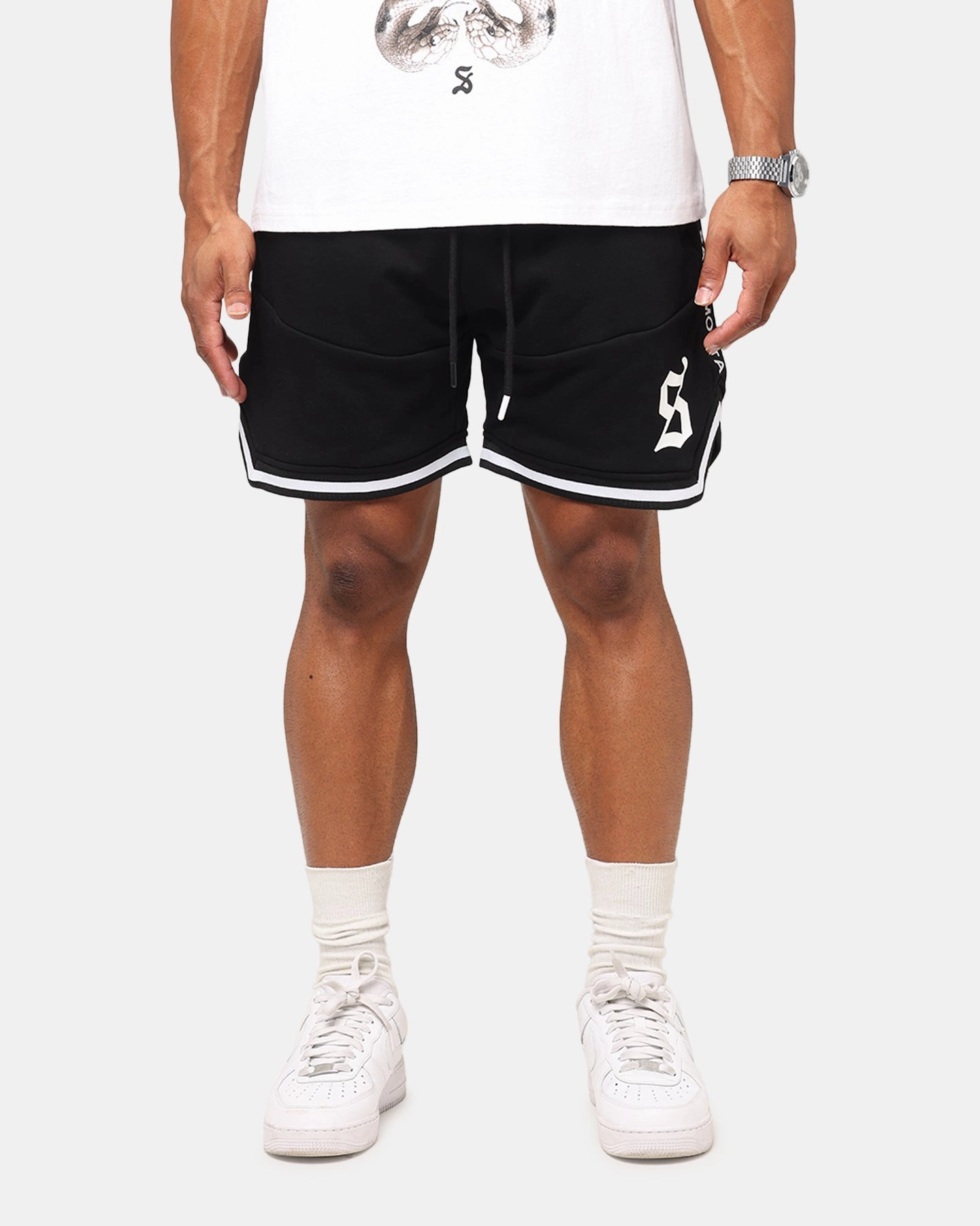 Convertible Length Saint Morta Icon X Fleece Shorts Black