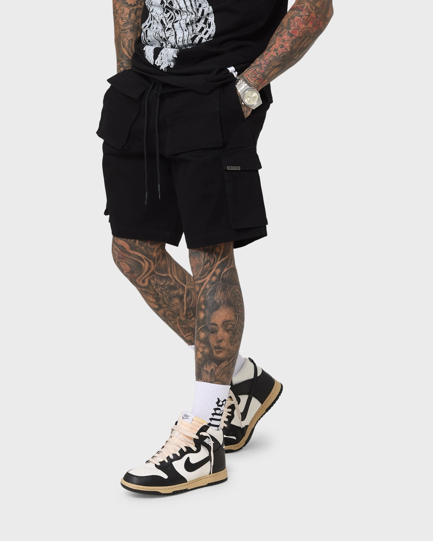 Saint Morta Infantry Cargo Shorts Black UPF Sun Protection CompactPackable