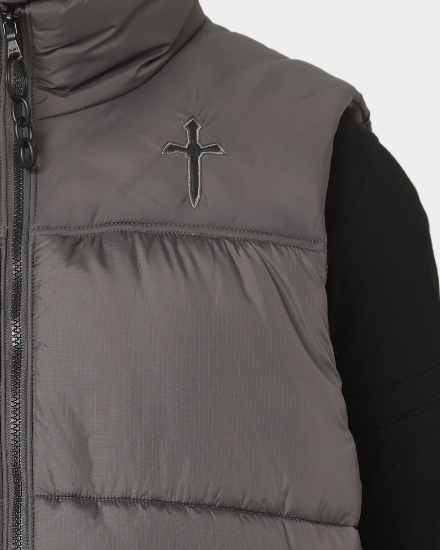 Zip Off Detailing Saint Morta Kingdom Puffer Vest Dark Grey