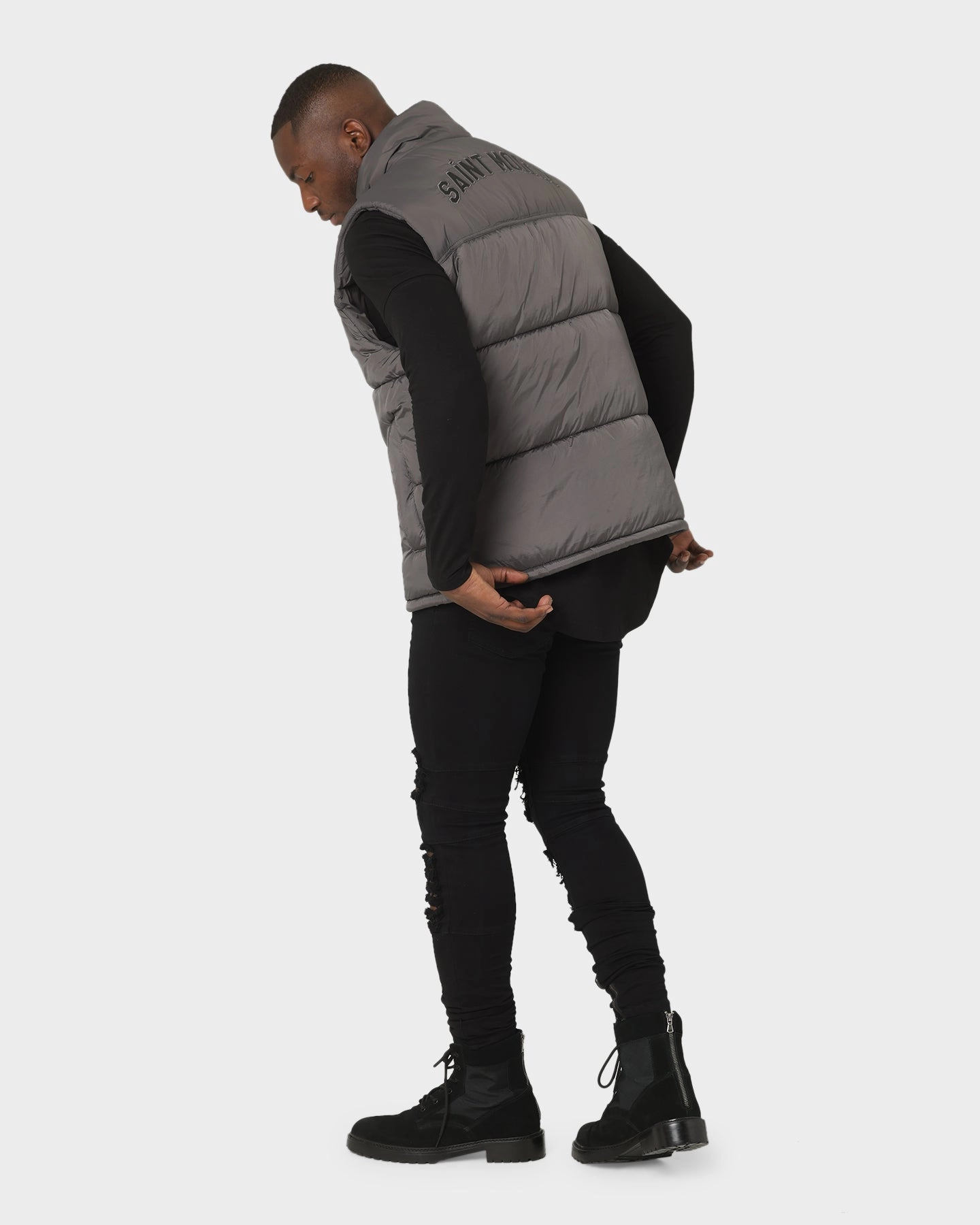 Stage Retro Saint Morta Kingdom Puffer Vest Dark Grey