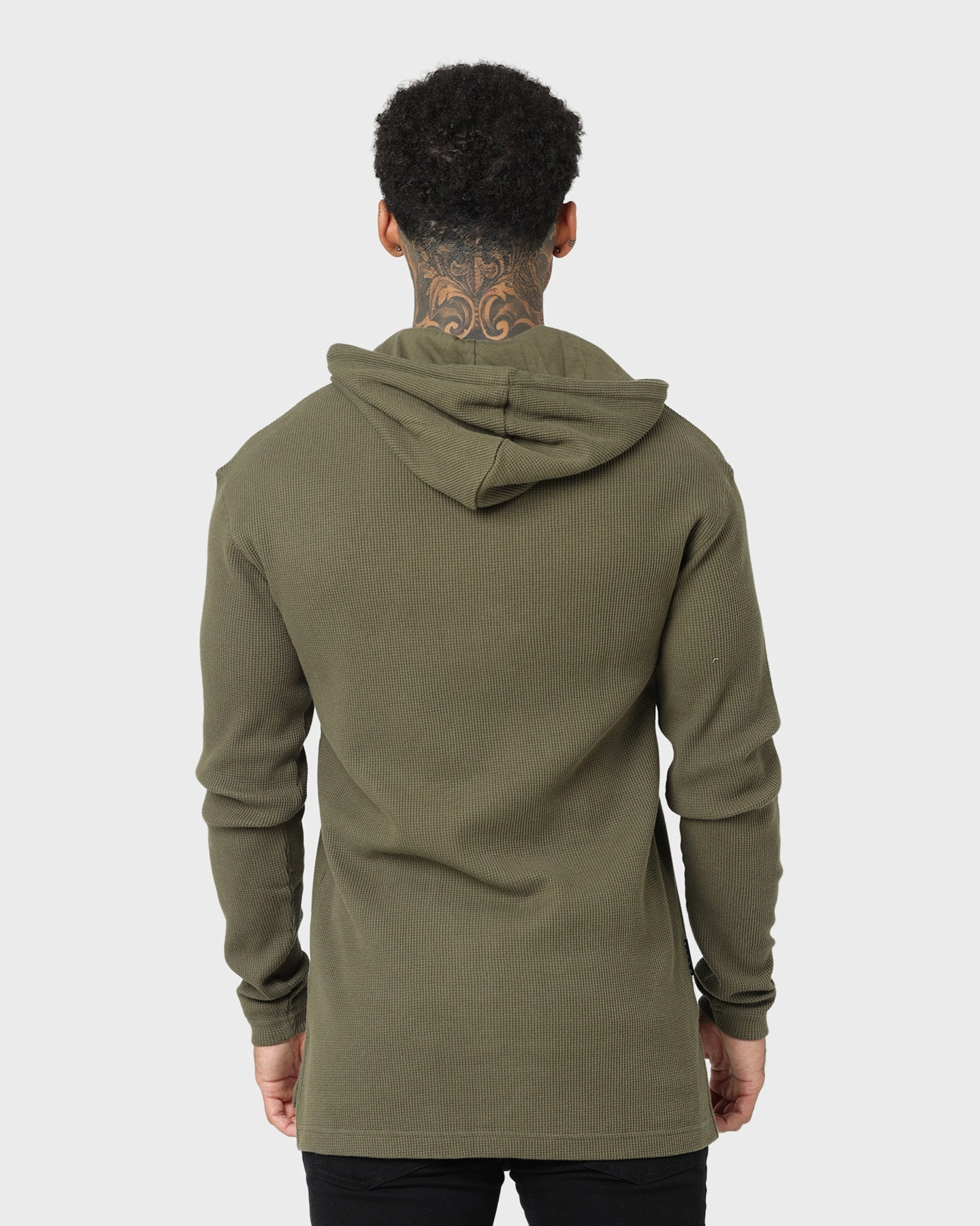Saint Morta Kingdom Waffle Hoodie Army Green Anti Slip Collar