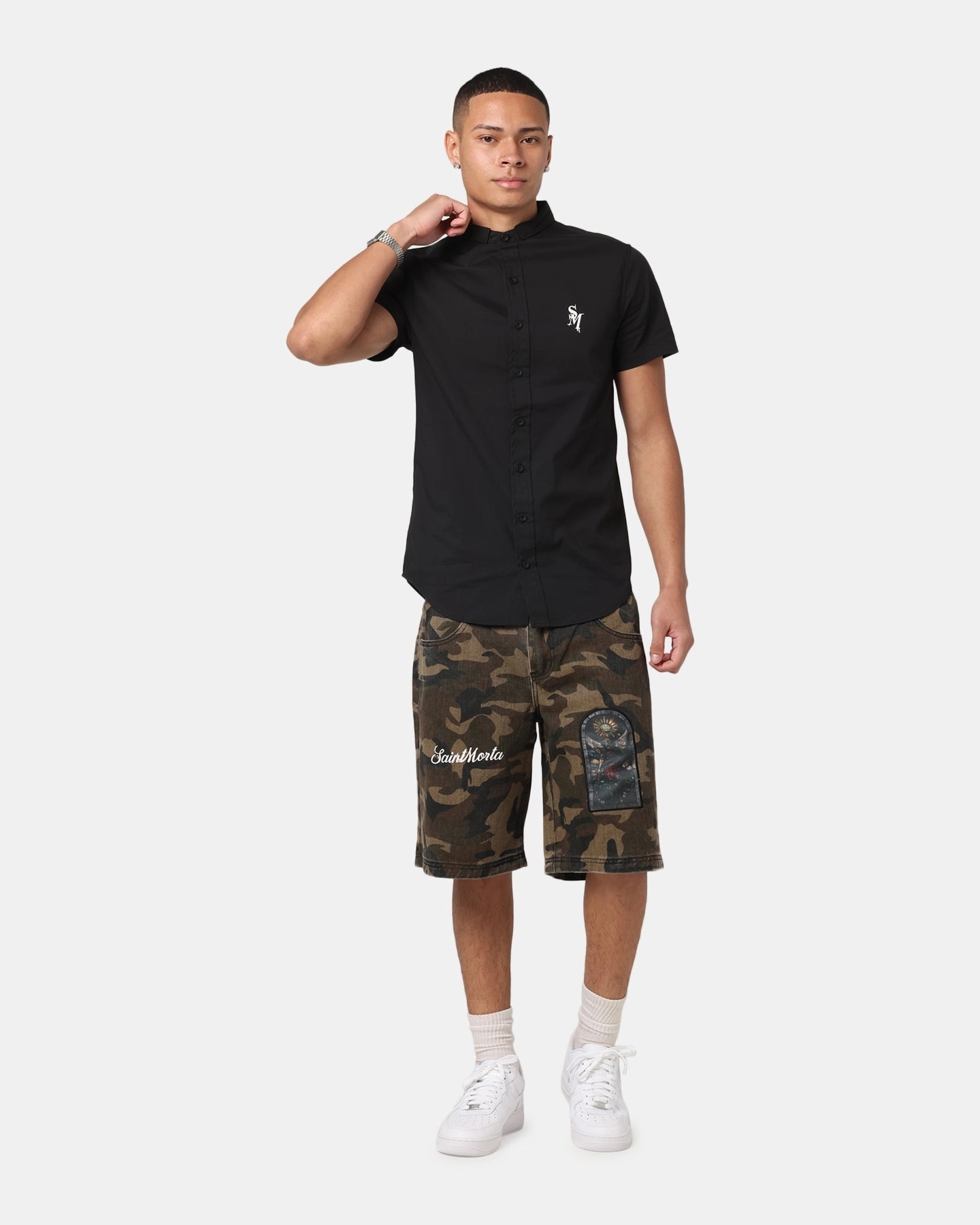 Saint Morta Kingdomcome Baggy Shorts Woodland Camo Water resistant coating Practical Wear