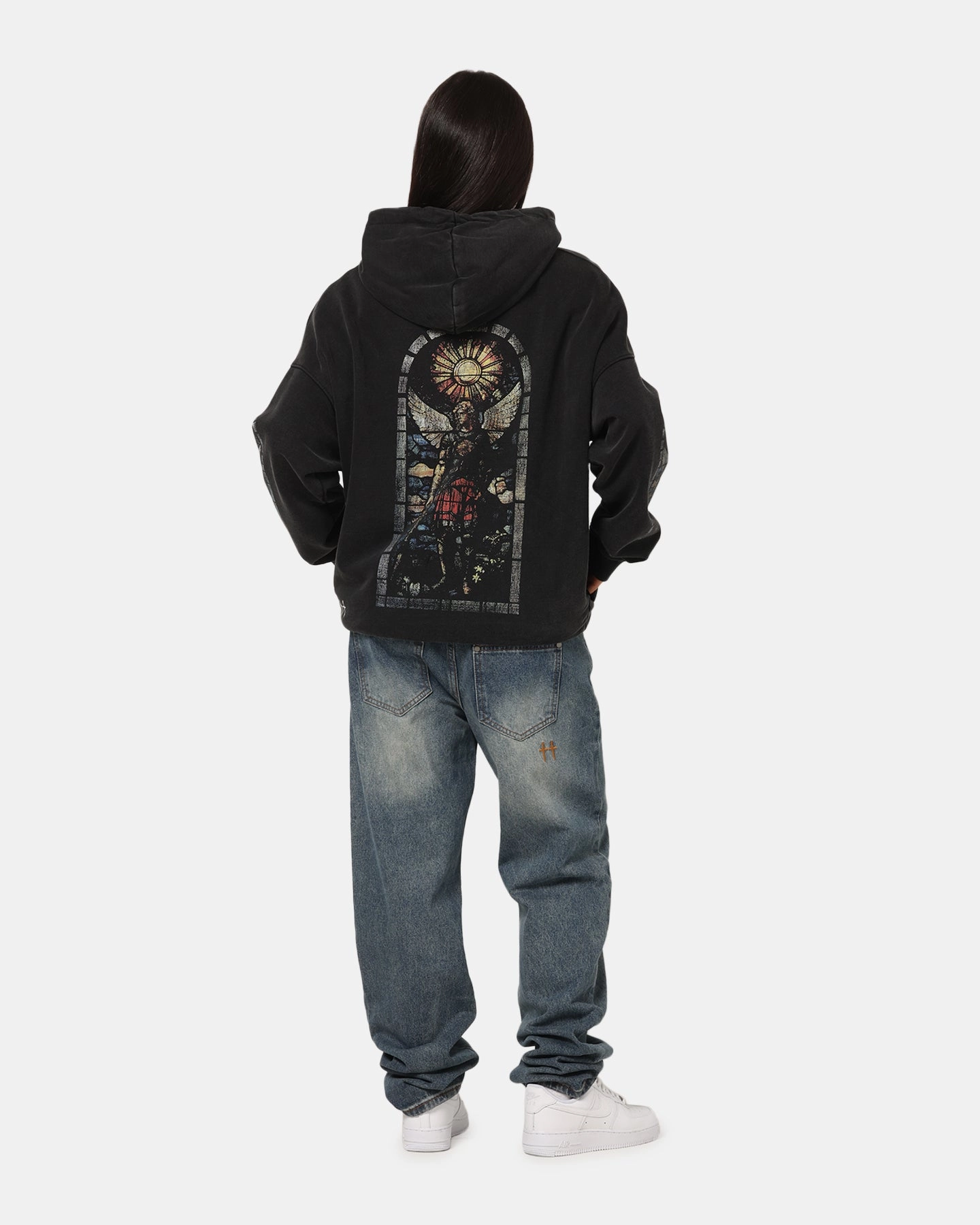 Saint Morta Kingdomcome Boxy Zip Hoodie Black Mold Resistant Coating Abrasion Resistant Zippers