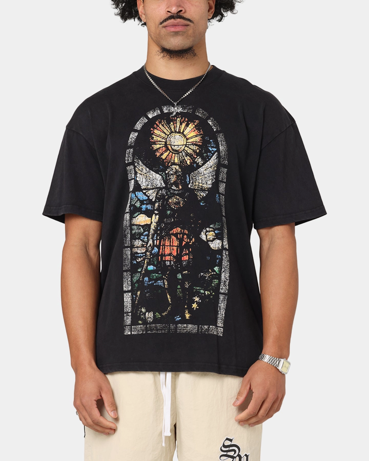 Saint Morta Kingdomcome T-Shirt Vintage Black ReinforcedHems Lightweight Shirt