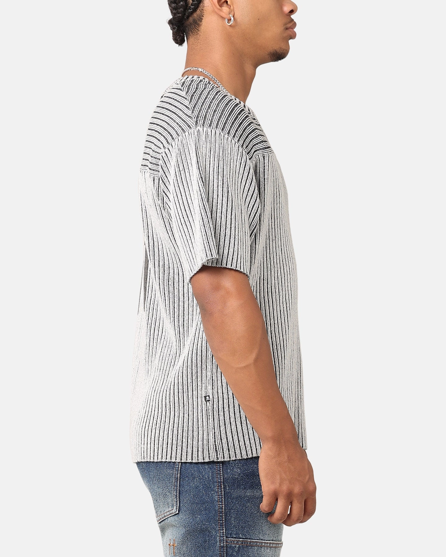 Saint Morta Knitted Football Jersey Grey LowProfileStitching