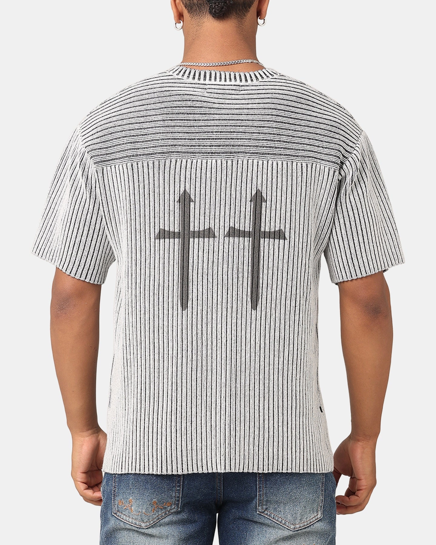 Saint Morta Knitted Football Jersey Grey Reinforced Collar Structure