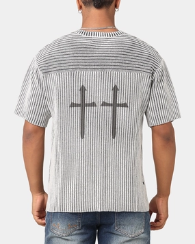 Saint Morta Knitted Football Jersey Grey Reinforced Collar Structure
