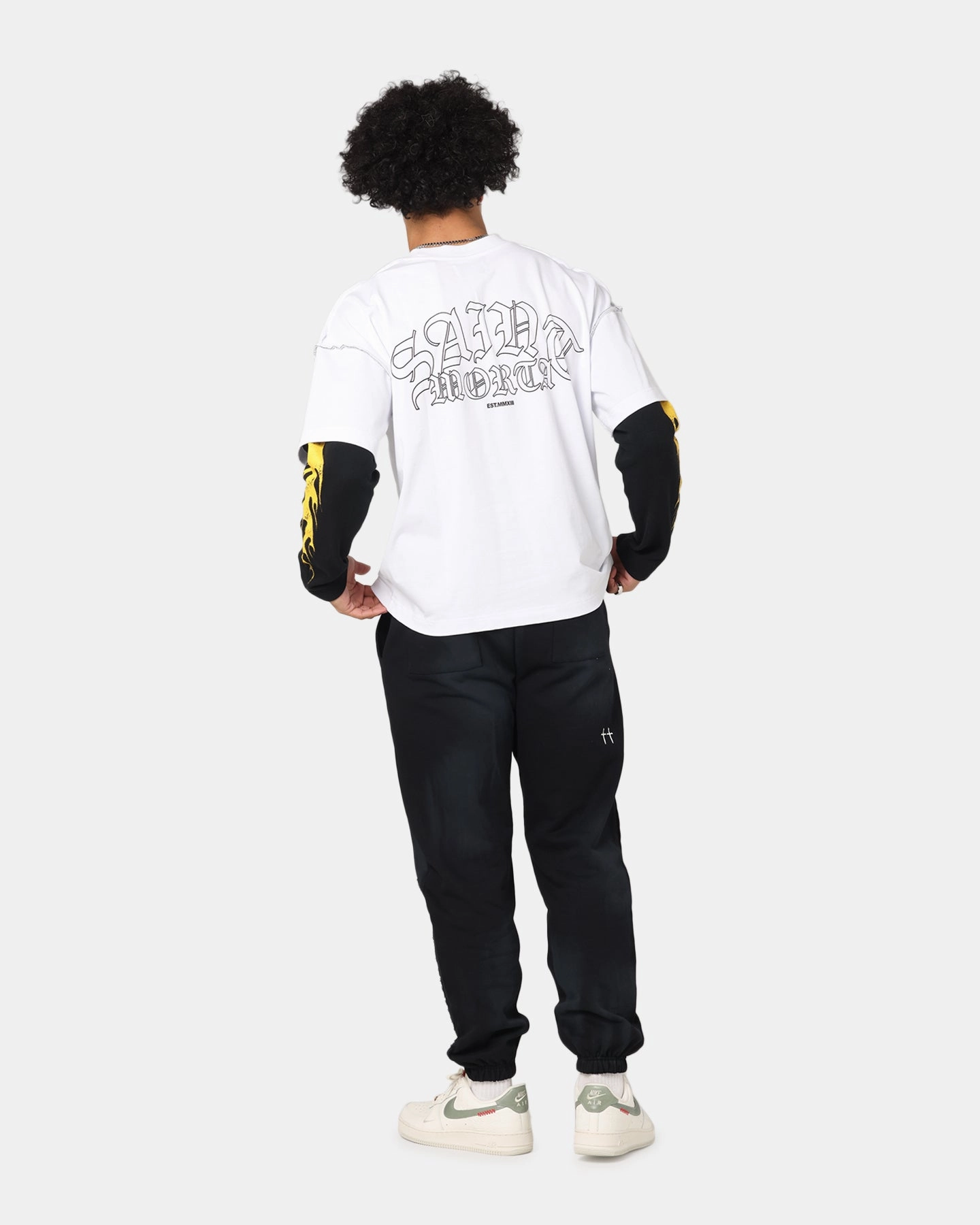 Effortless Comfort Wear Saint Morta La Flame Long Sleeve T-Shirt White/Black