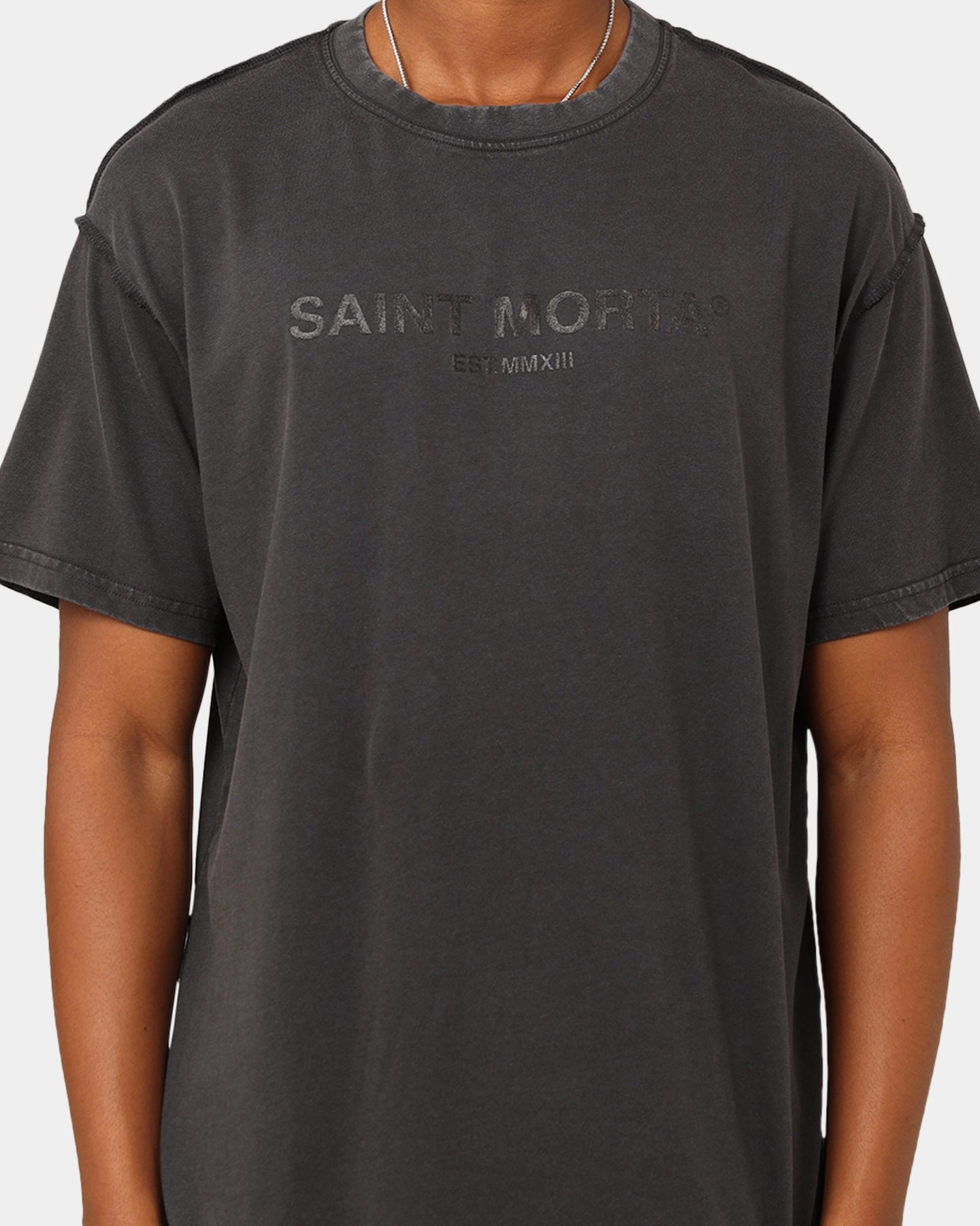 Laser Cut Edges Saint Morta Lafayette T-Shirt Vintage Black