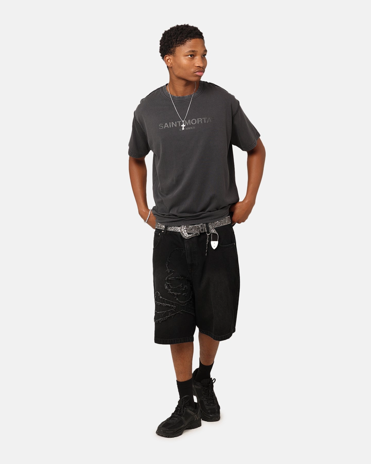 Soft and durable Saint Morta Lafayette T-Shirt Vintage Black