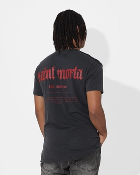 Saint Morta Legacy Lafayette T-Shirt Vintage Black Stylish Essential Garment Dyed
