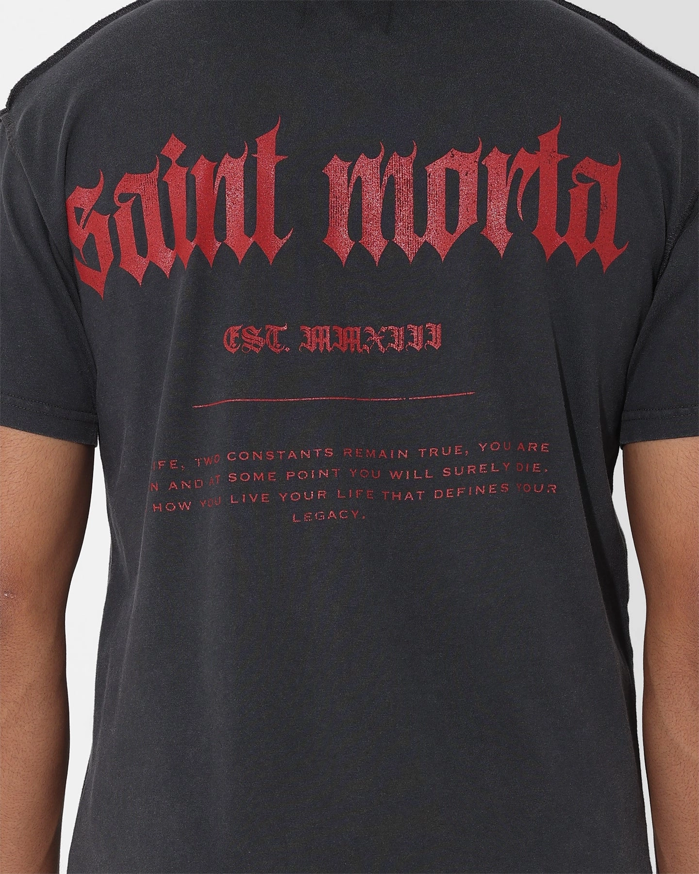Saint Morta Legacy Lafayette T-Shirt Vintage Black Cool and Relaxed