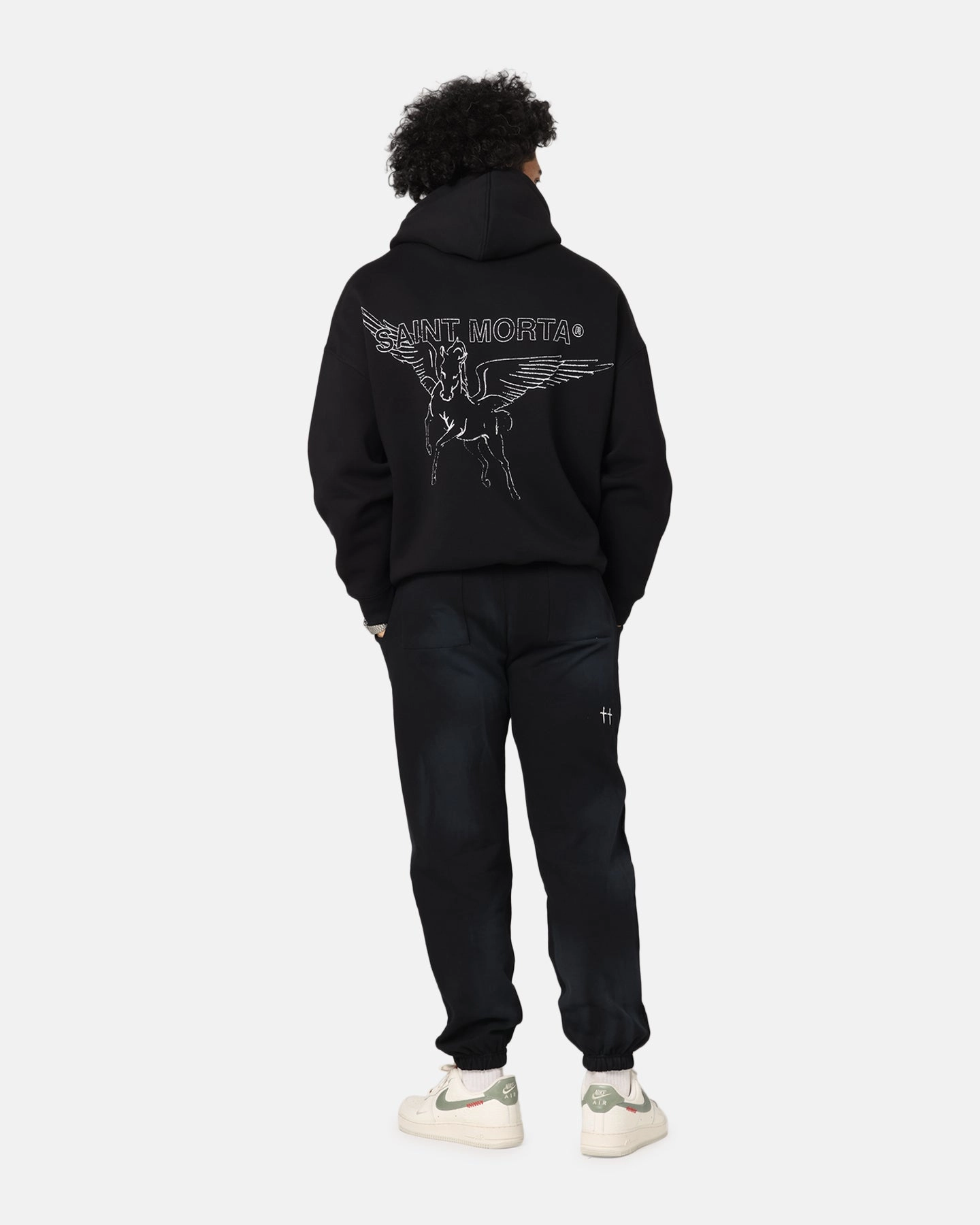 Saint Morta Liberty Boxy Hoodie Black Airflow Channel Design Moisture control
