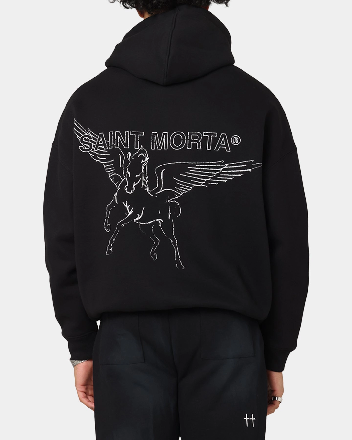 Breathable Lining Saint Morta Liberty Boxy Hoodie Black