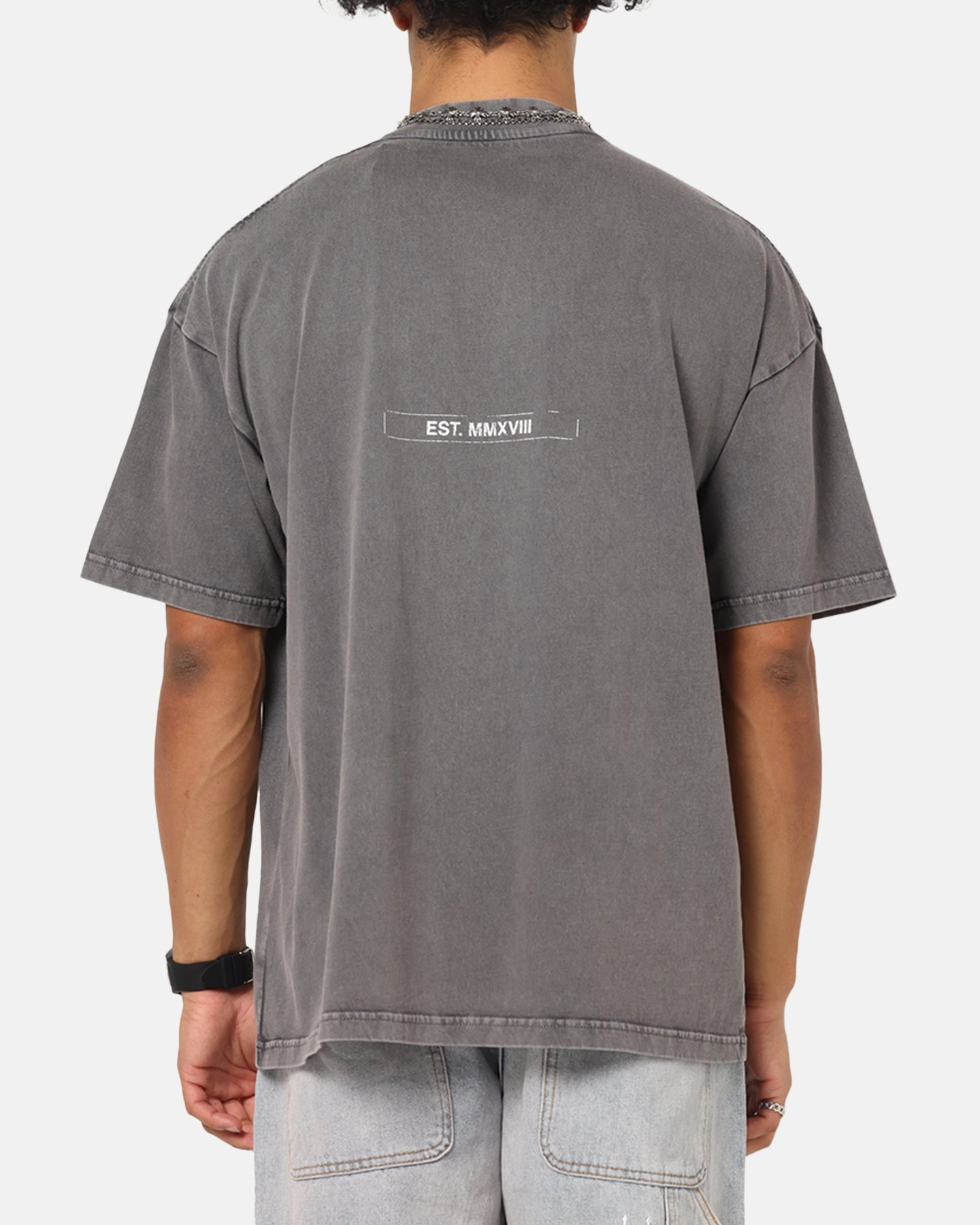 Comfortable fit birthday party Saint Morta Liberty Mock Neck T-Shirt Washed Charcoal