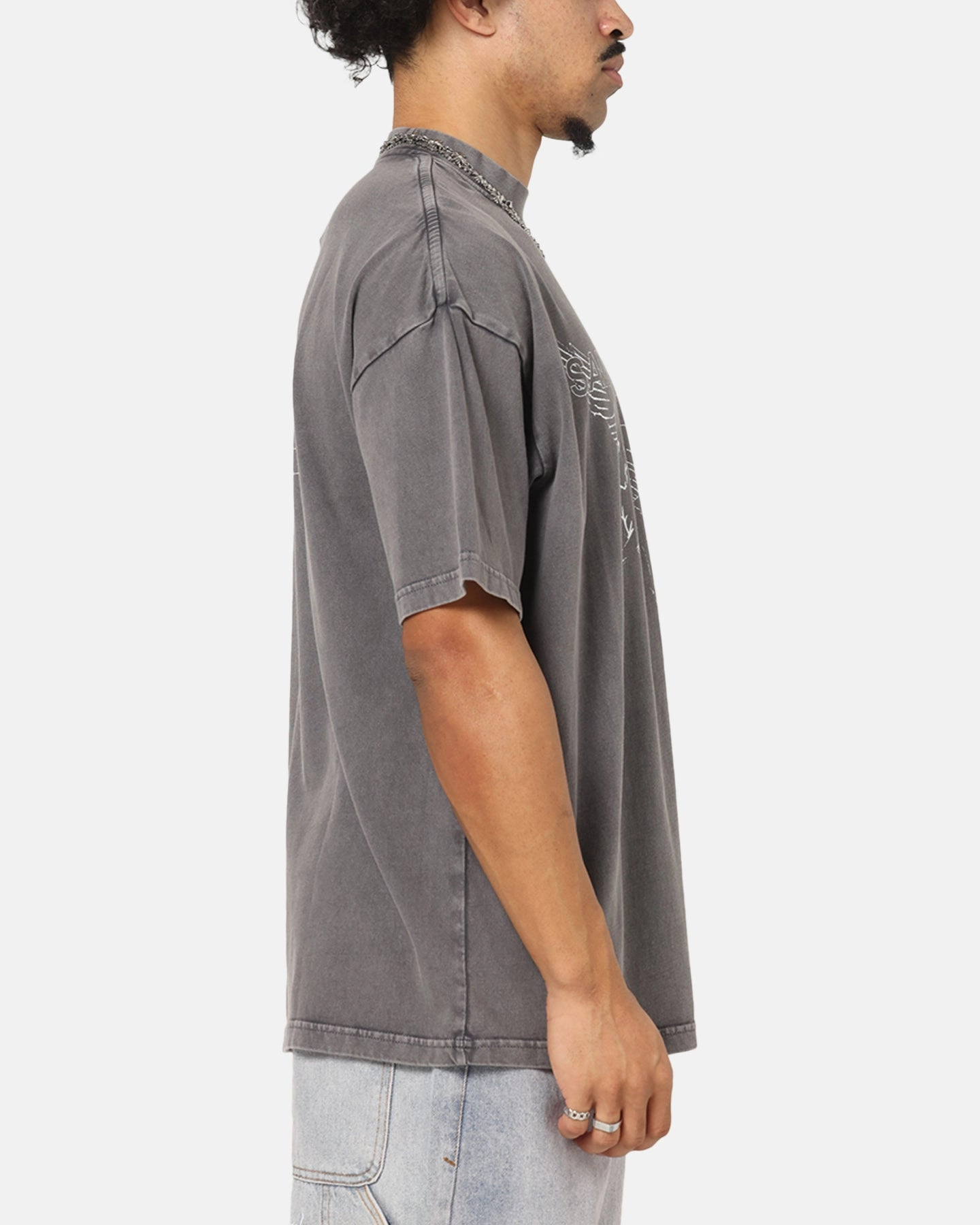 PocketDetail Kids playfulness Saint Morta Liberty Mock Neck T-Shirt Washed Charcoal