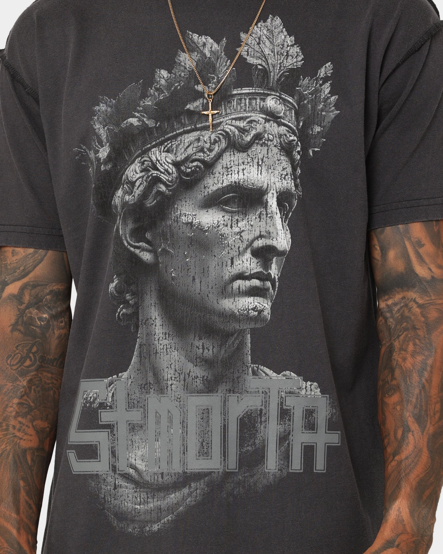 Smooth Look Saint Morta Logo T-Shirt Vintage Black
